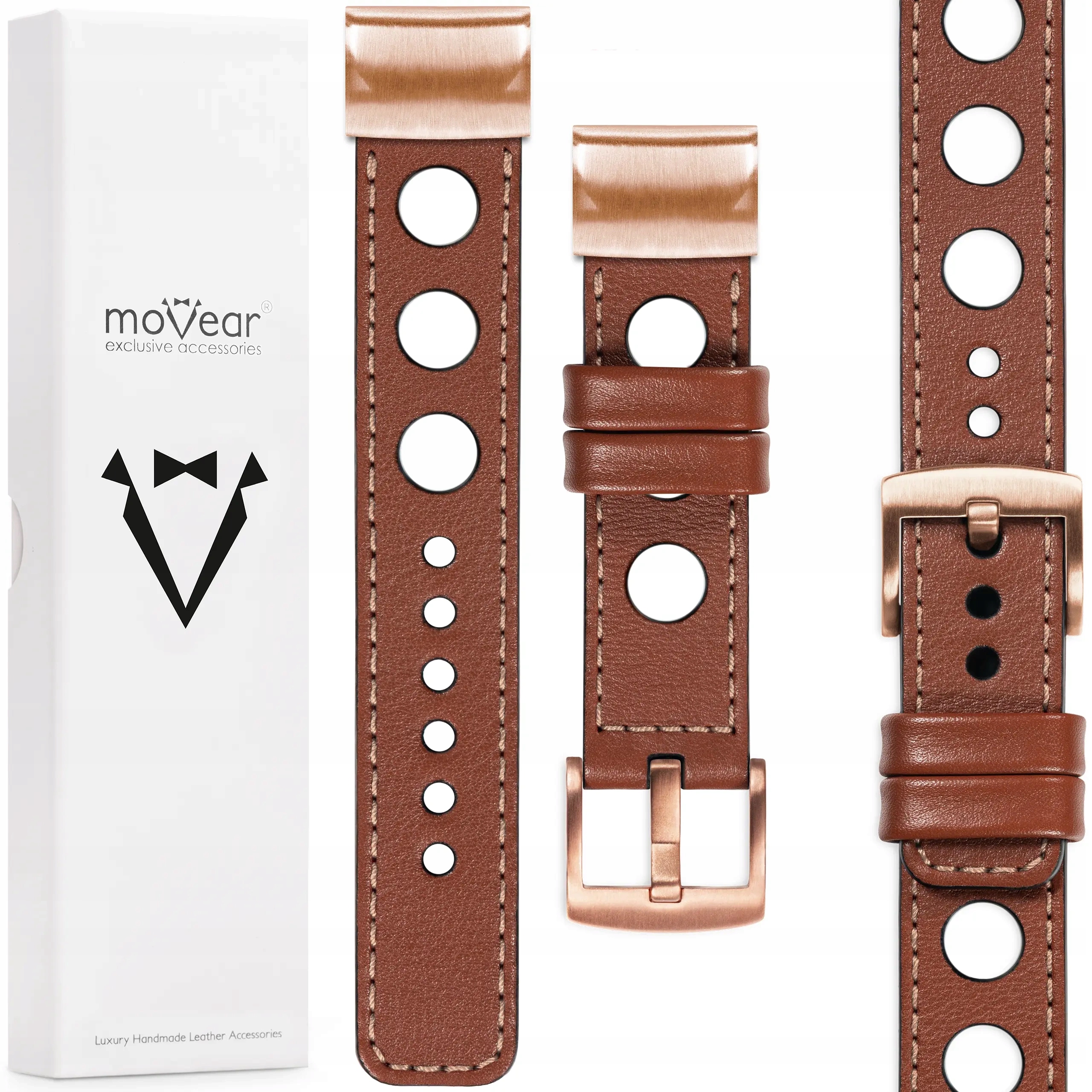 Exkluzivní řemínek pro Garmin QuickFit 20 mm Fenix 8s 7s 6s 5s kožený Movear