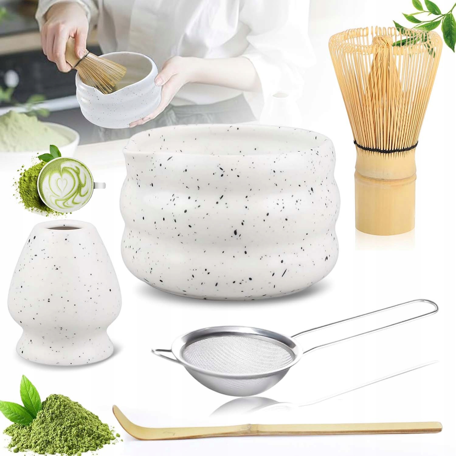 Bambusový Dárková Sada Na Čaj Matchy Chashaku 5DÍLNÝ Dárek