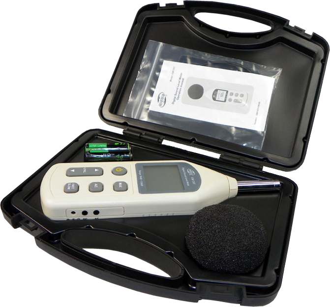 SONOMETR MIERNIK NATĘŻENIA DŹWIĘKU DECYBELOMIERZ POMIAR GŁOŚNOŚCI HAŁASU Waga produktu z opakowaniem jednostkowym 0.3 kg