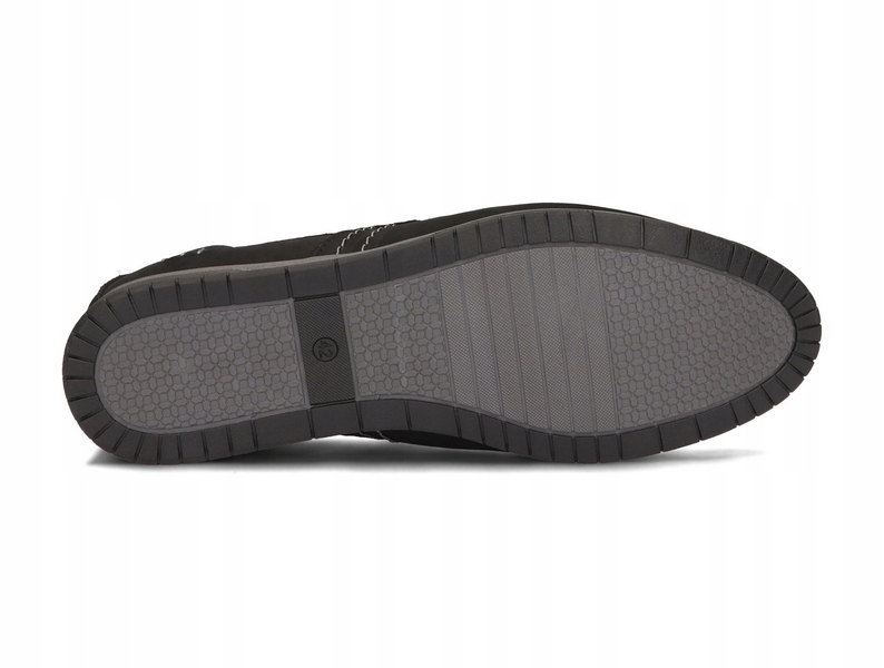 Mokasyny Buty Męskie Wsuwane Casual Skóra Naturalna Nubukowa 876 Czarny 45 Materiał wkładki skóra naturalna
