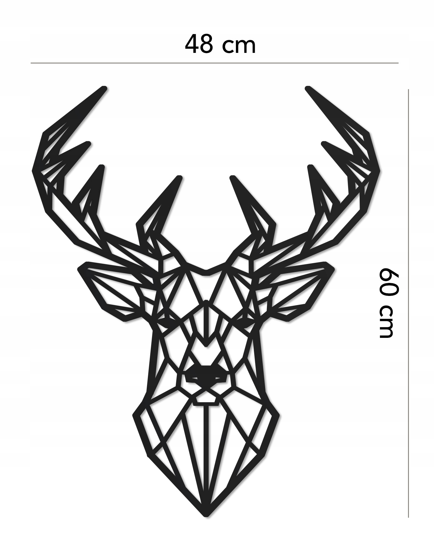 JELEŃ GEOMETRYCZNY dekoracja ścienna 3D 60 cm L Długość 60 cm