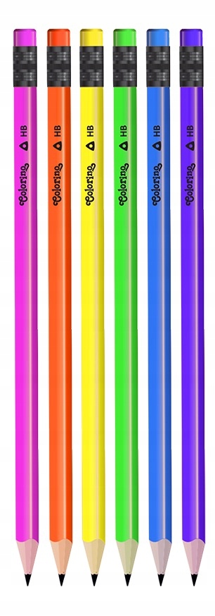 НАБОР КАРАНДАШ С РЕЗИНКОЙ, V-ОБРАЗНЫЙ COLORINO 6 ШТ