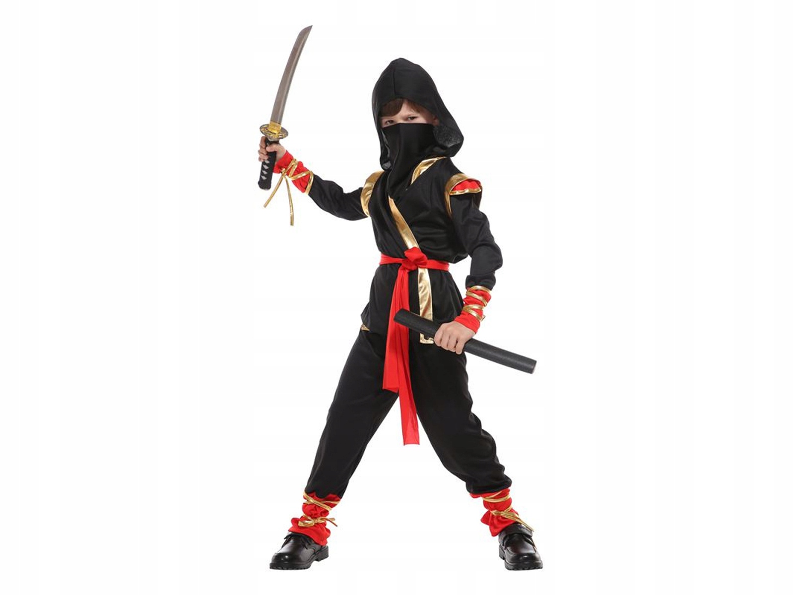 Kostium Ninja czarny Wojownik Strój Ninji Japonia Przebranie L 120-130cm