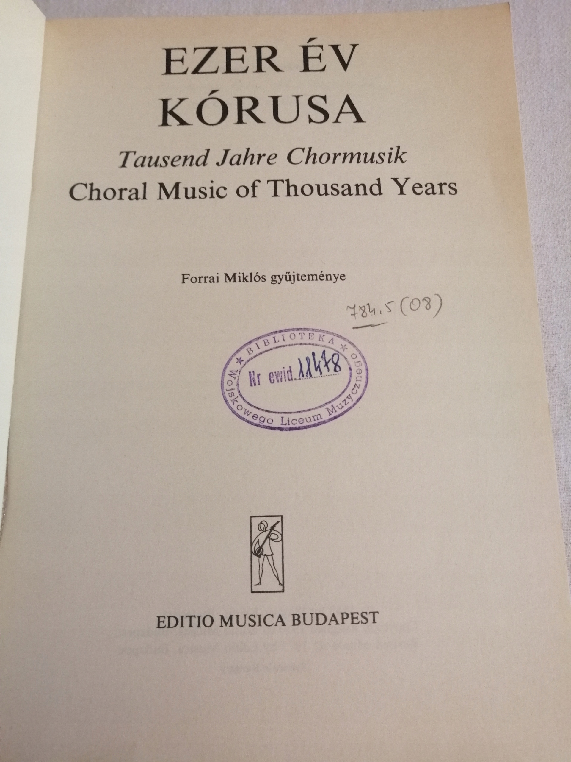 CHÓR TYSIĄCA LAT Wydawnictwo NB