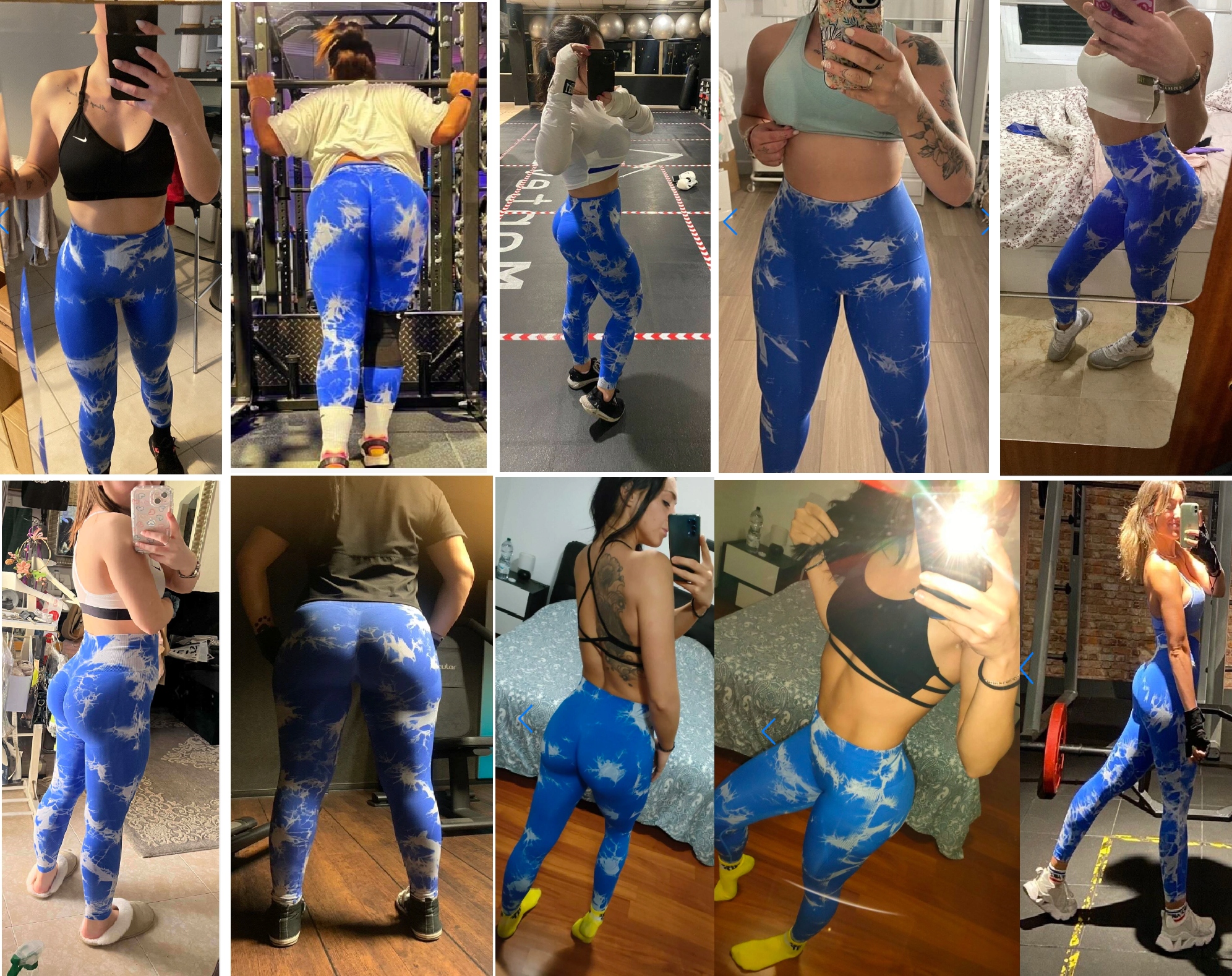 LEGGINSY SPORTOWE PUSH UP NA SIŁOWNIE NIEBIESKIE L Linia plus size (duże rozmiary)