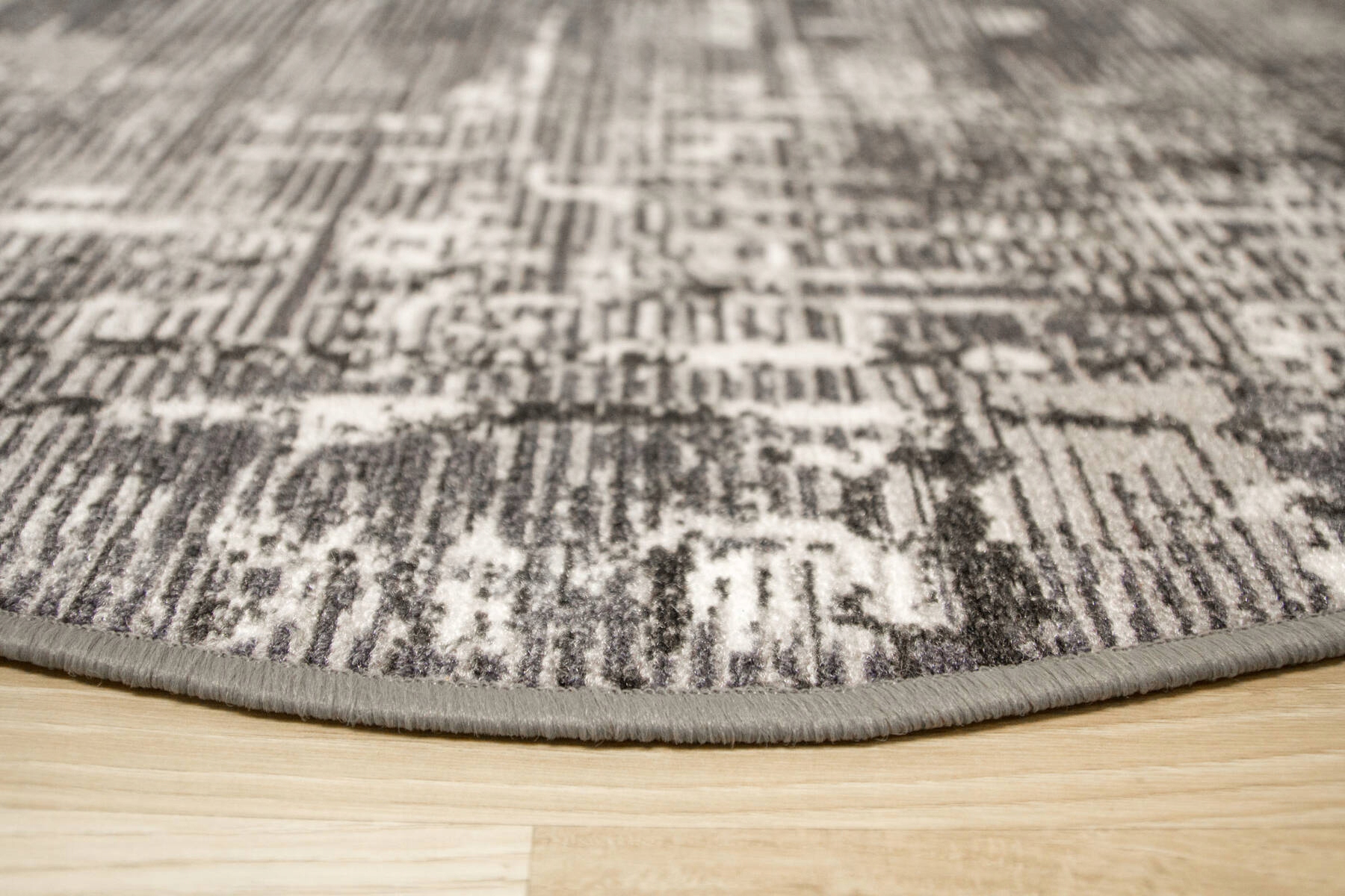 śr. 67 cm OKRĄGŁY ANTYPOŚLIZGOWY DYWANIK PĘTELKOWE RUNO SZARY KREM Marka Akcila