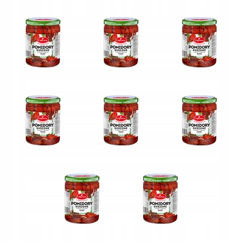 Rajčata sušená v oleji s bylinkami, proužky 480 g/320 g, Urbanek X8