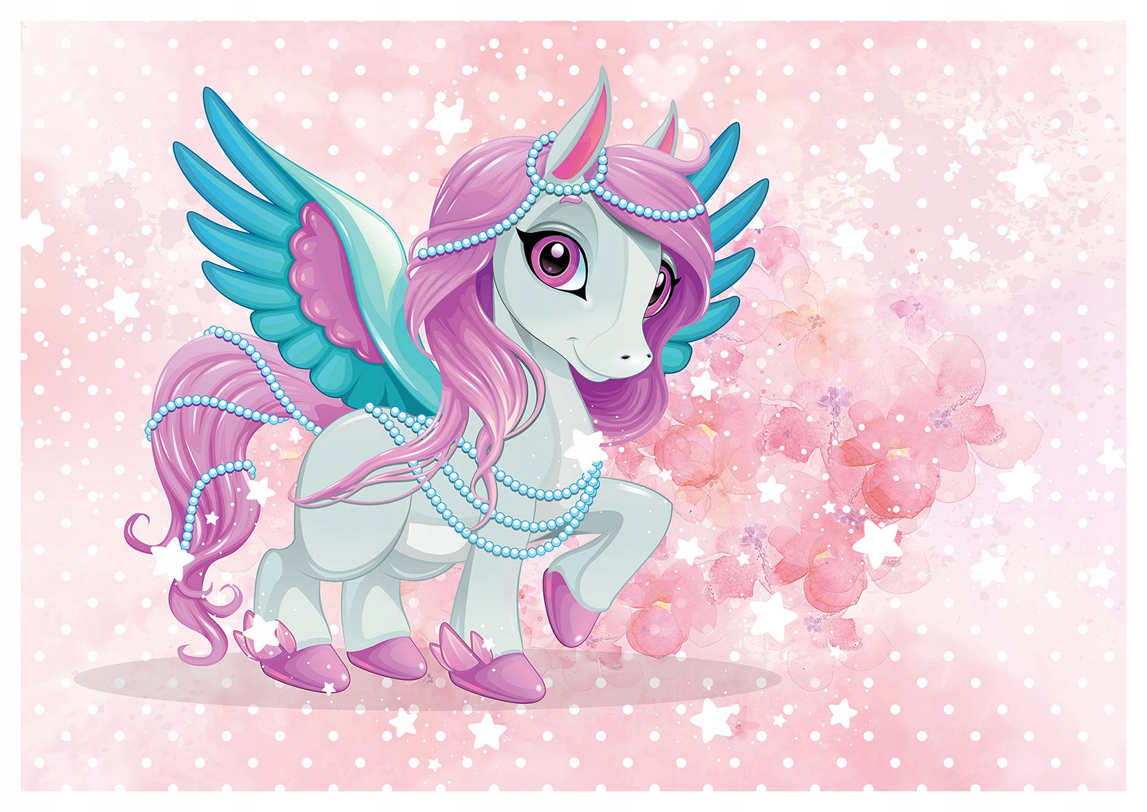 Fototapeta Jednorožec Pegas pastelová magie do dětského pokoje 368x280 lepidlo