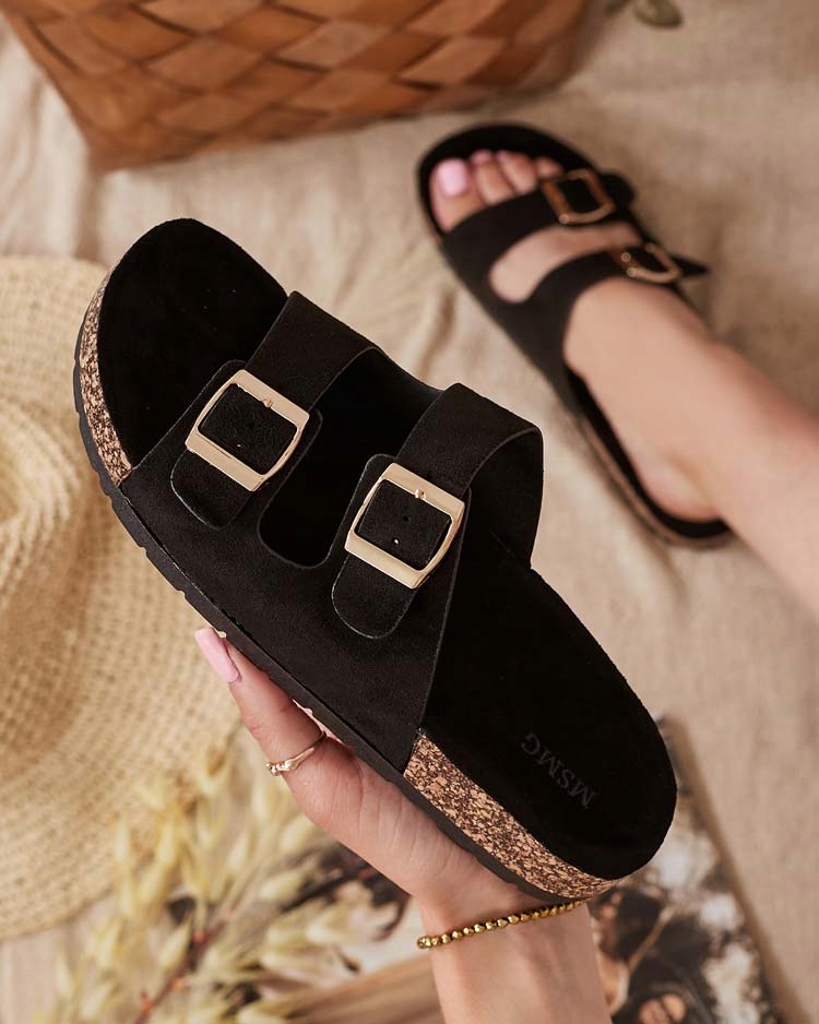 CZARNE KLAPKI DAMSKIE FOUMY 39 Oryginalne opakowanie producenta pudełko