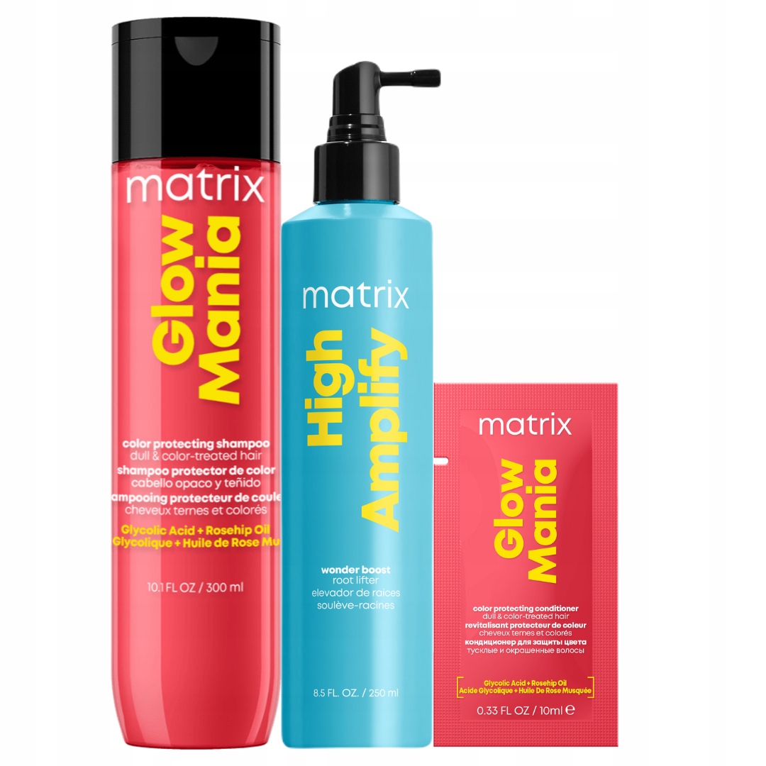 Matrix Glow Mania šampon na vlasy vyživující High Amplify sprej Dárek