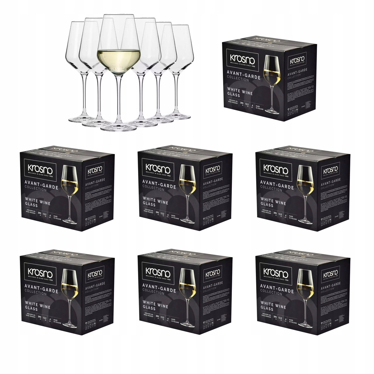 Poháre na biele víno Krosno Avant-Garde 48x450 ml Štýlové, tradičné