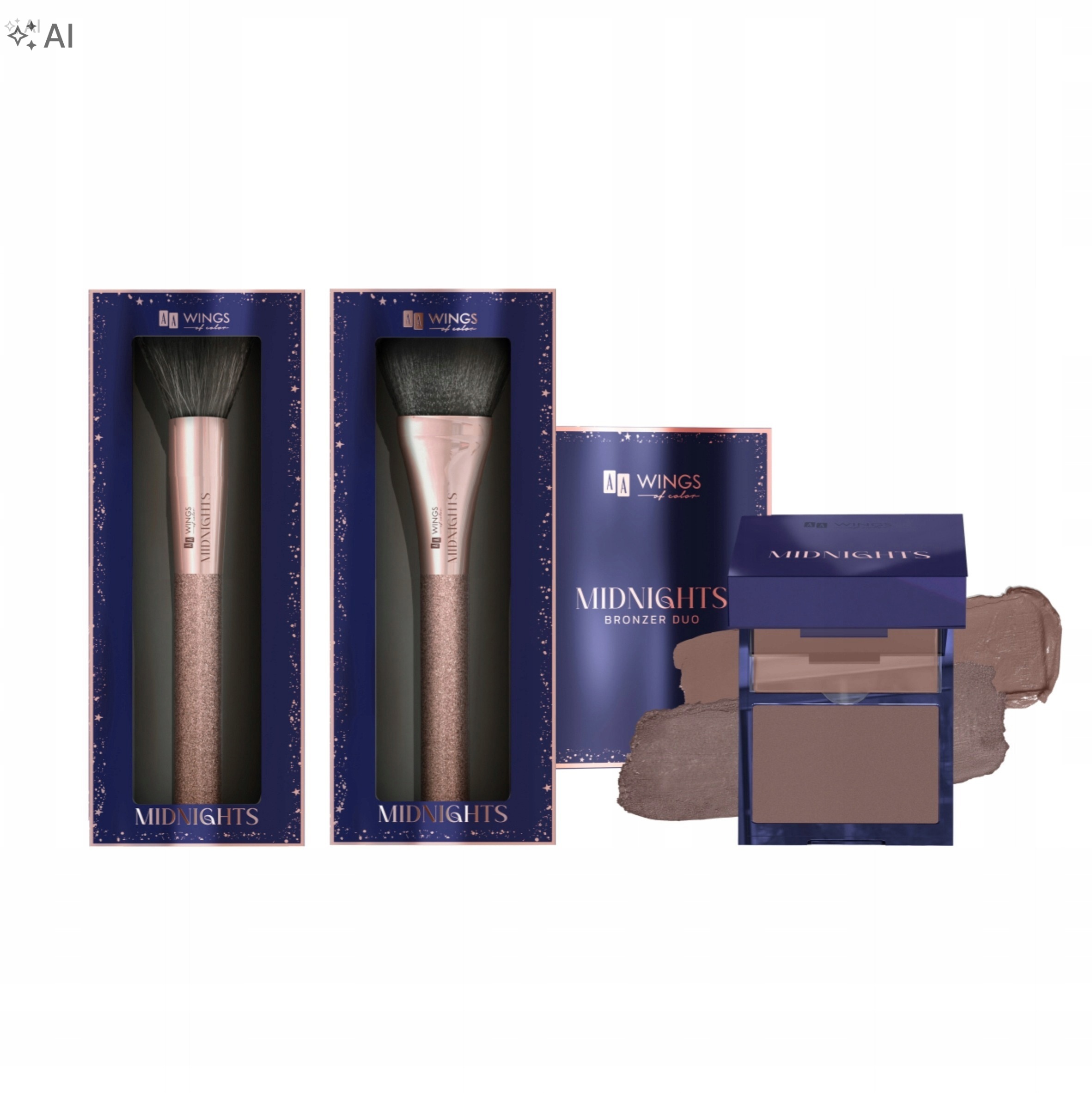 Zestaw Midnights Duo bronzer do policzków pędzle do makijażu