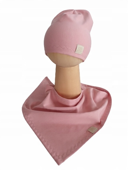 

Zestaw Czapka Smerfetka Chusta Brudny Róż 40-43cm