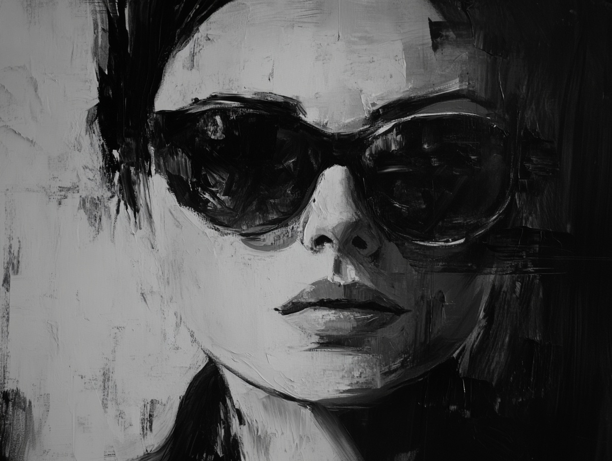 Obraz Na Plátně Canvas Portrét Žena Dívka Tvář Brýle B&w 100x75