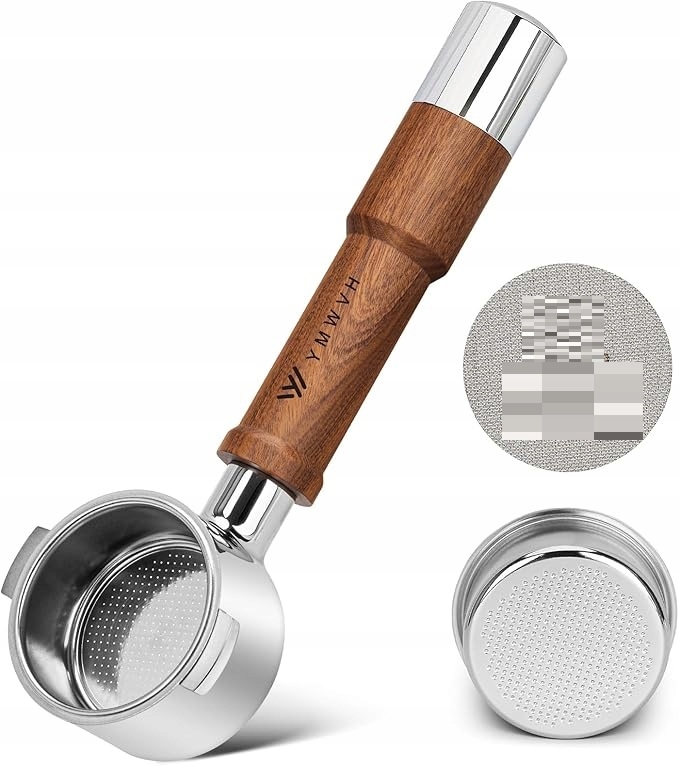 51 MM Bezdenný Filtr Portafilter Ymwvh Nerezová Ocel Dřevěná Rukojeť
