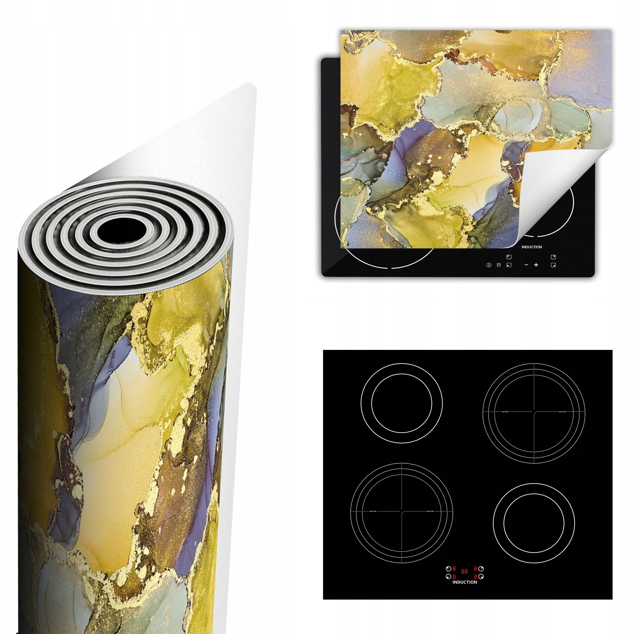 Ochranná Podložka Na Sporák Má Více Místa 60x52 barevná mramorová