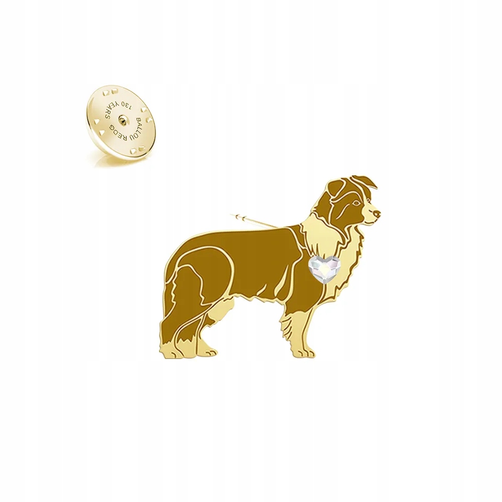Odznak s psem plemene Border Collie 925 Dárek Dedikace Bonus