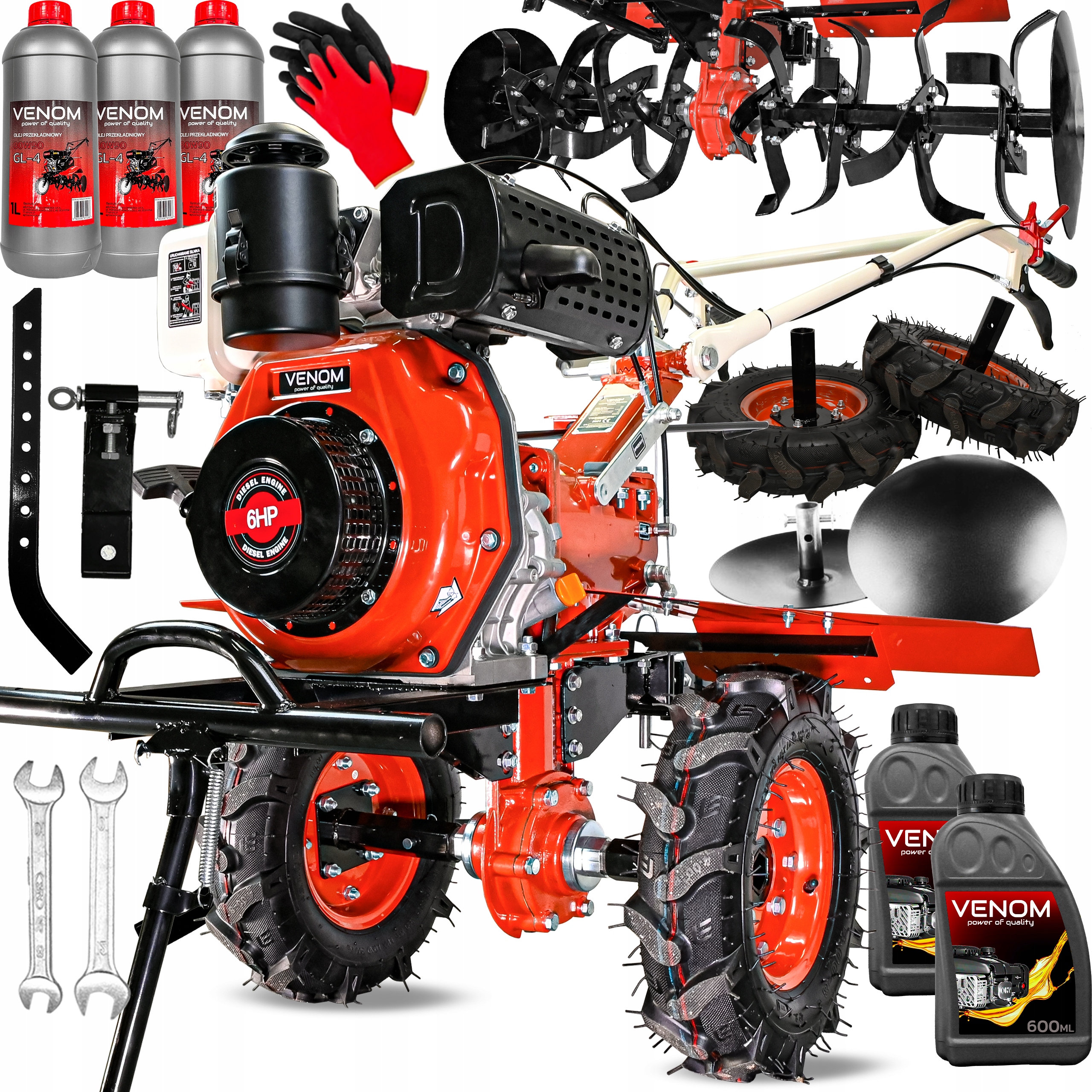 Výkonný Kultivátor 120 CM Dieselový Motor Venom 296CC Kultivátor