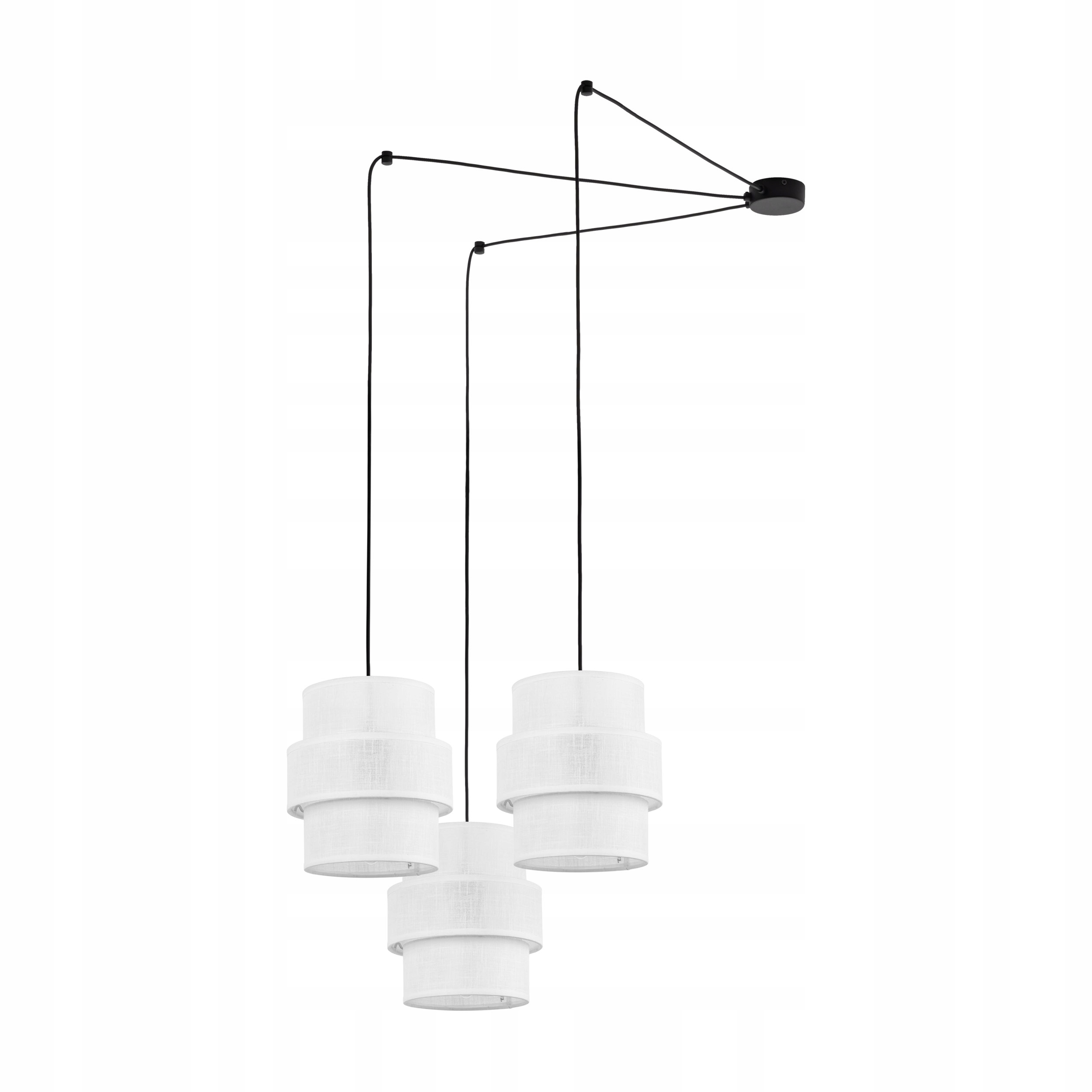 Závesná lampa biela s 3 tienidlami TK-Lighting Calisto 3 x E27