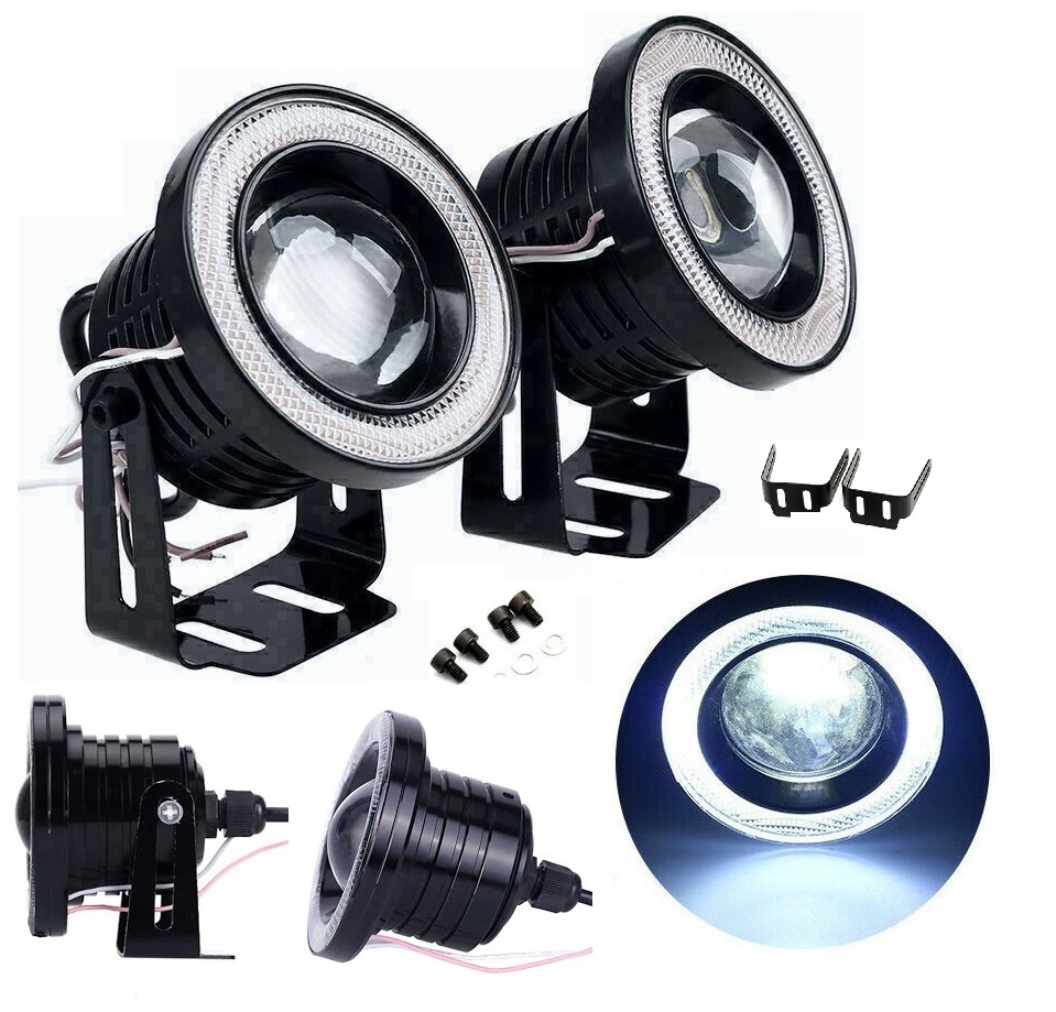

3w1 Światła Drl Dzienne Led Halogeny Cob 7 8 9cm