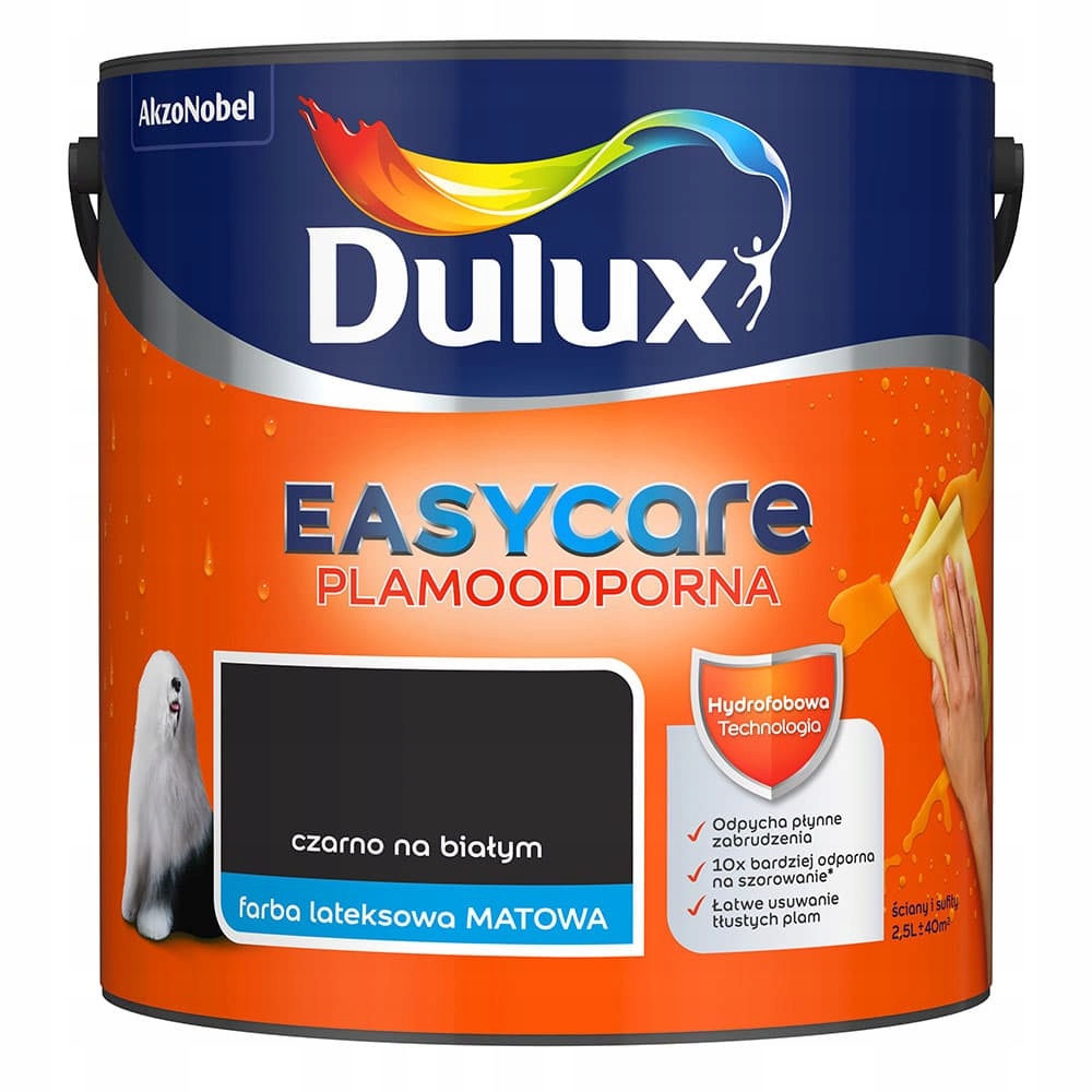 

Dulux EasyCare Farba Ścienna Czarno na Białym 2,5L