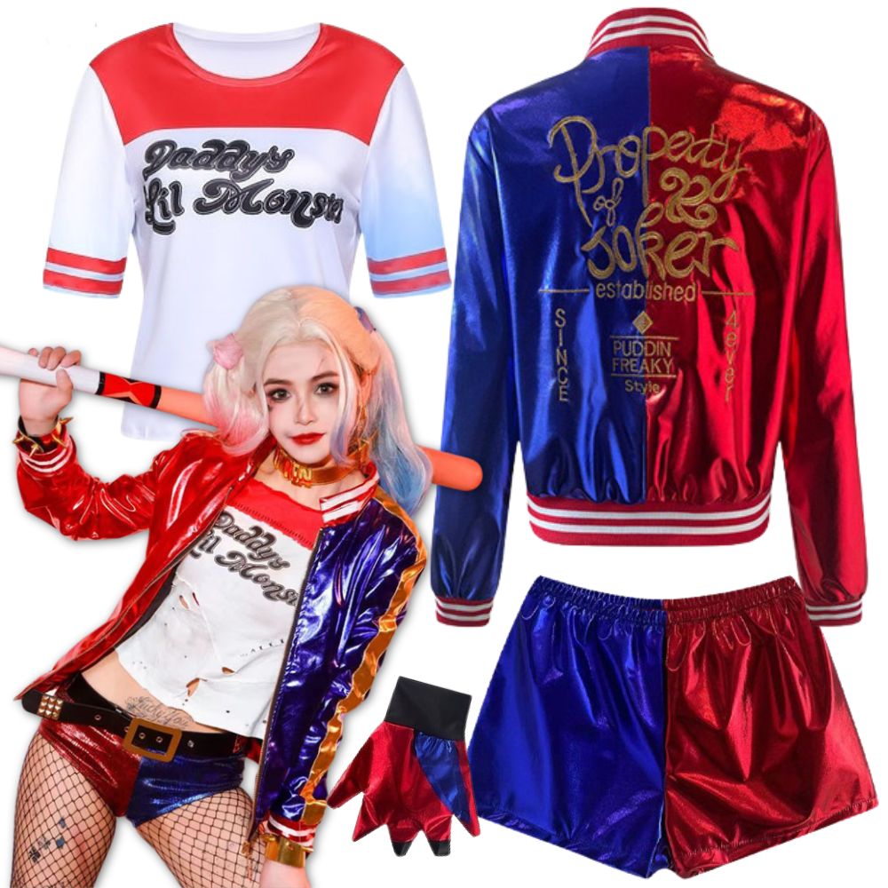 Kostým Převlek Harley Queen Styl Gotam Halloween Cosplay M L 164 170 CM