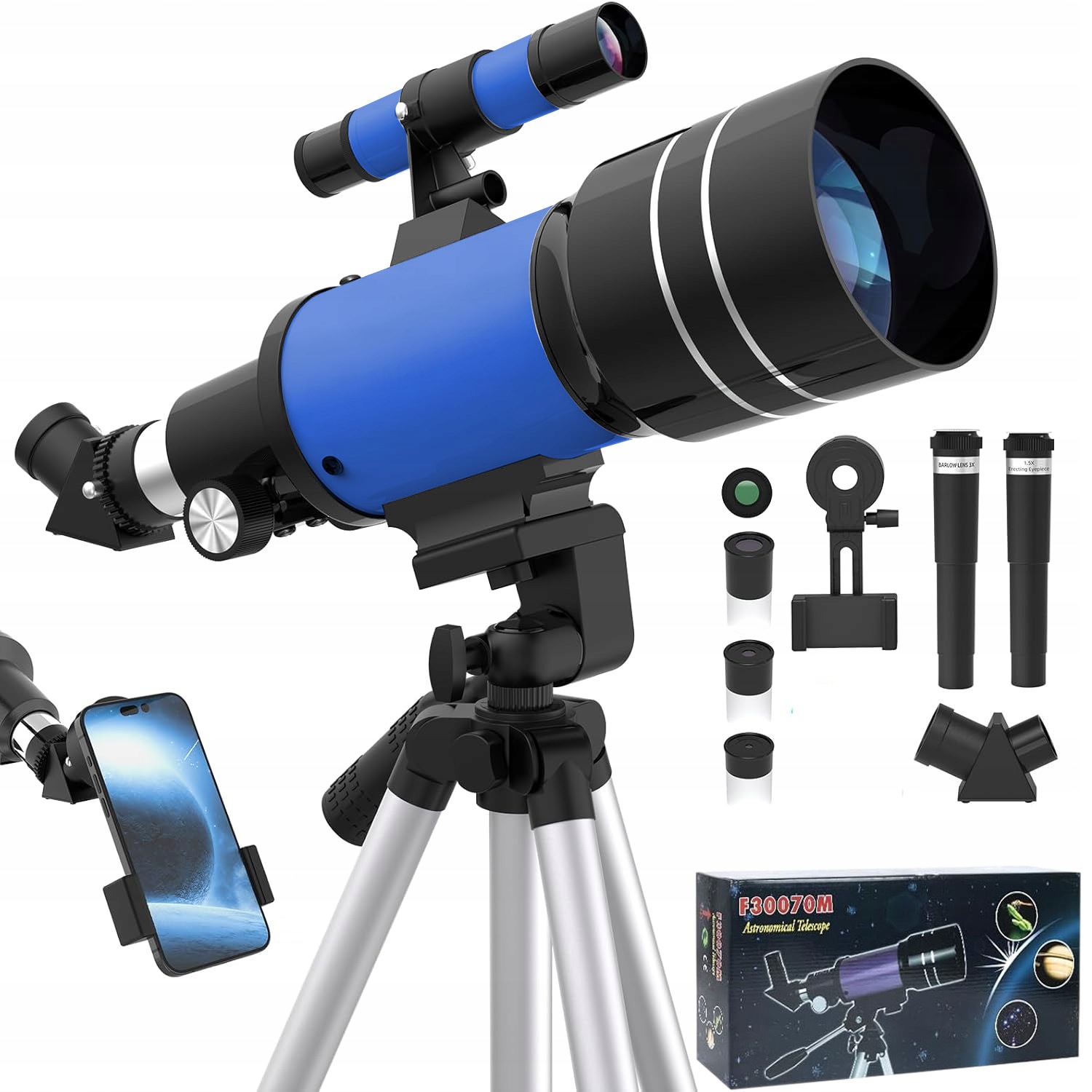 Astronomický Teleskop Nastavitelný Stativ 70 MM 300 MM 150 X Pro Hvězdy Měsíce