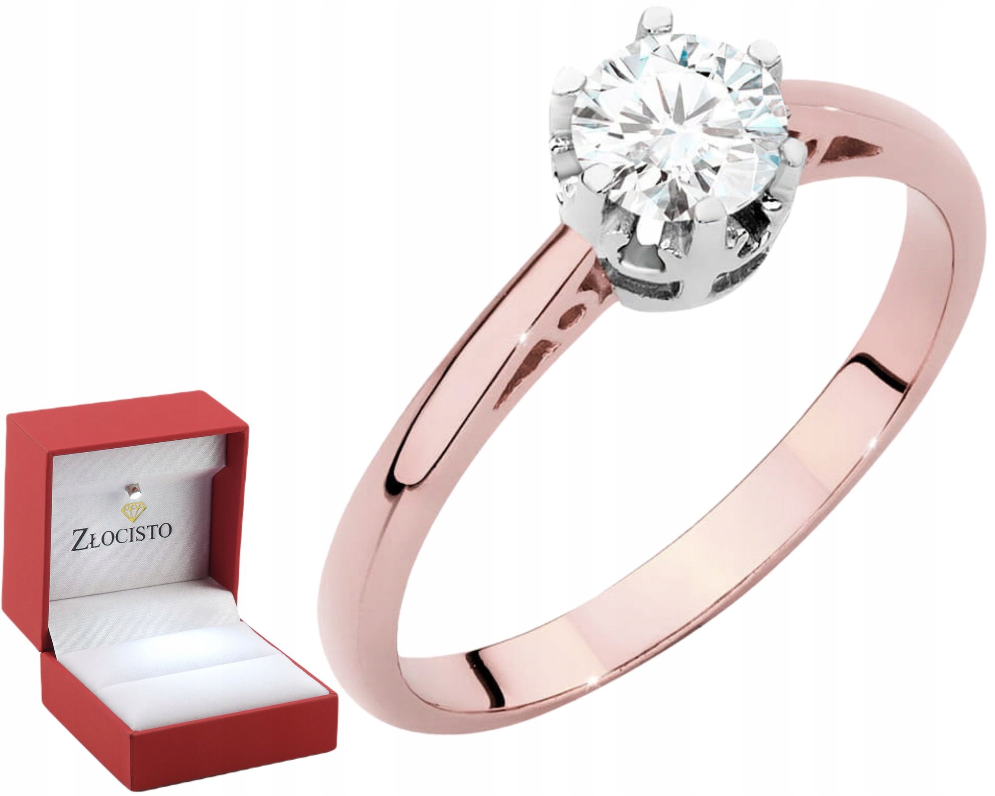 Růžové Zlato Prstýnek Diamant Lab Jako Dárek Drť 585 14K