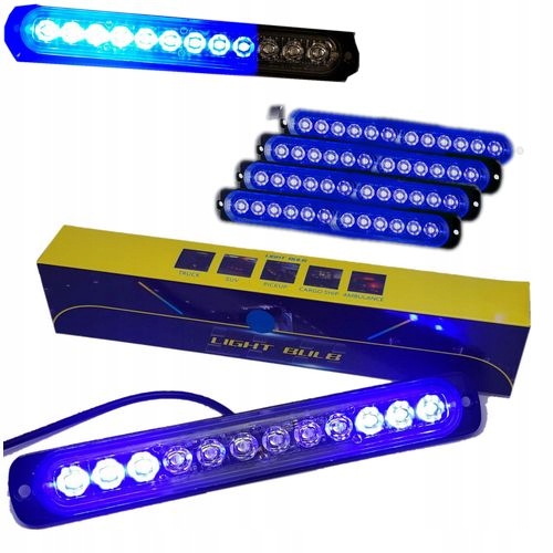 

Lampa obrysowa stroboskop 6 Led 12V-24V niebieska