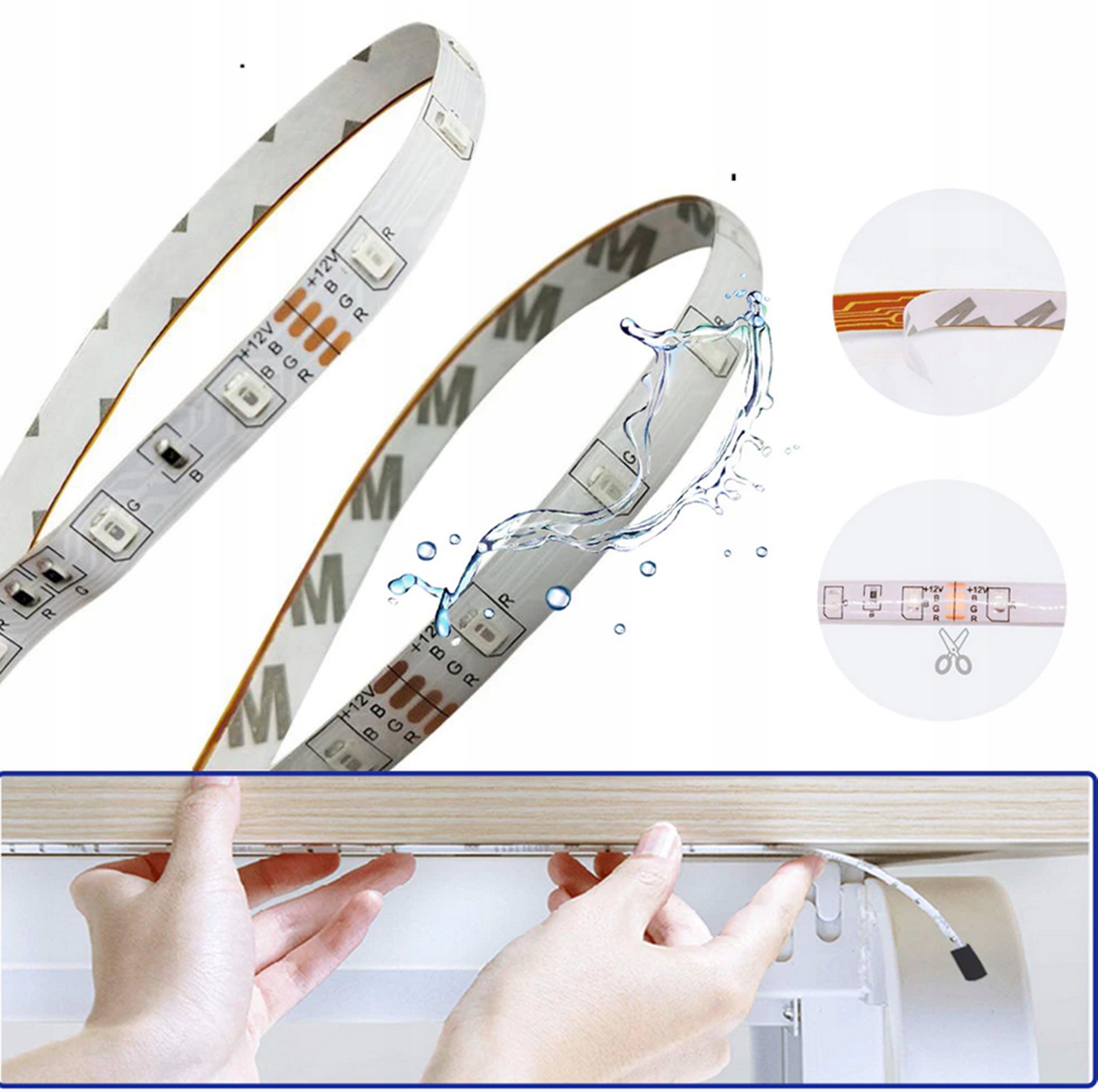 KOLOROWA TAŚMA LED OŚWIETLENIE 10 m RGB (2 X 5 METRÓW) + PILOT MULTIKOLOR Długość 10 m