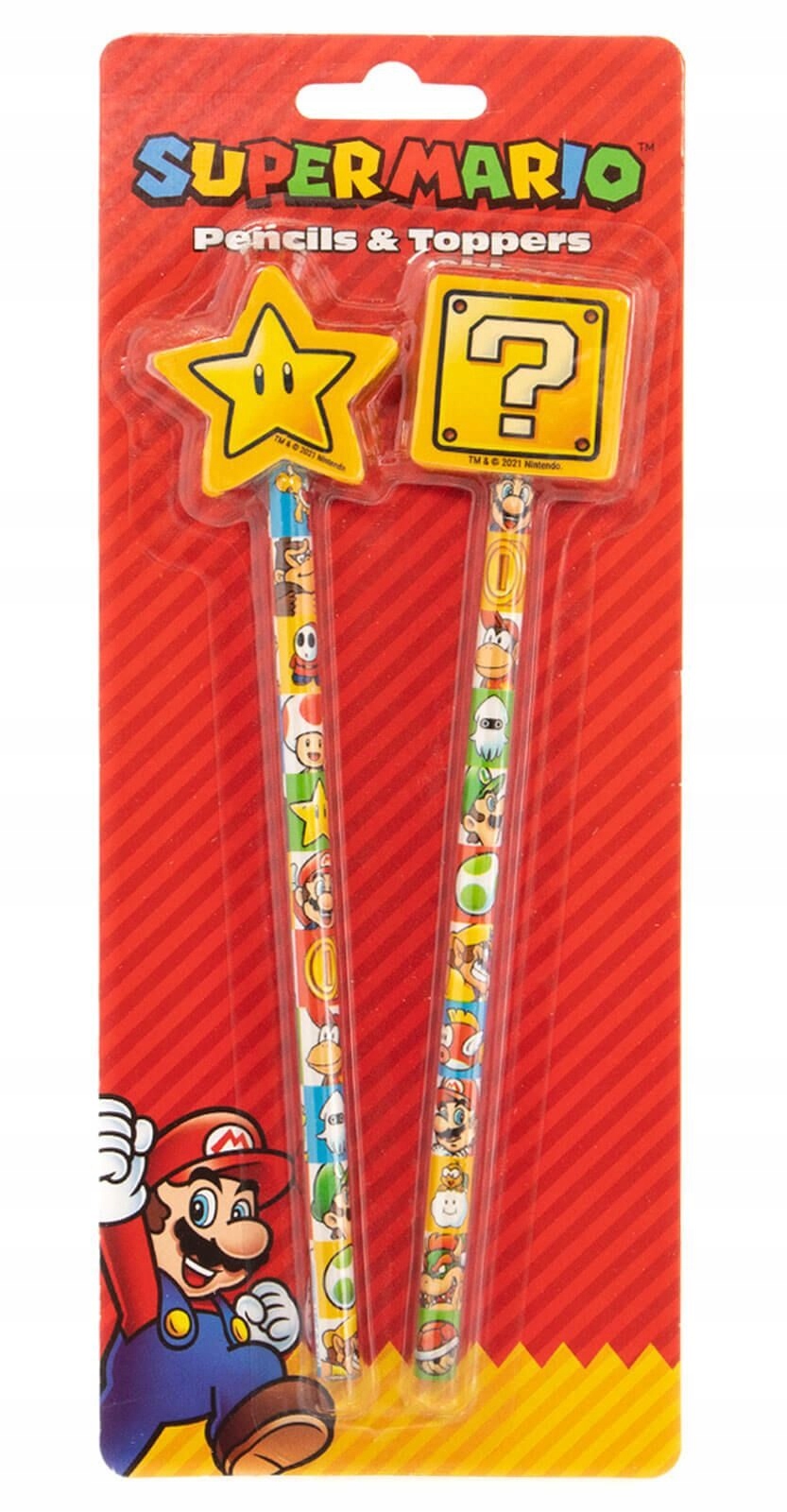 

Mario 2 ołówki z gumkami zestaw 2 sztuki