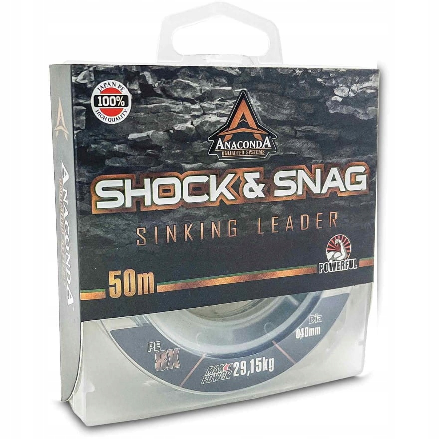 Anaconda Shock & Snag Sinking Leader 0.45mm/32,20kg/50m