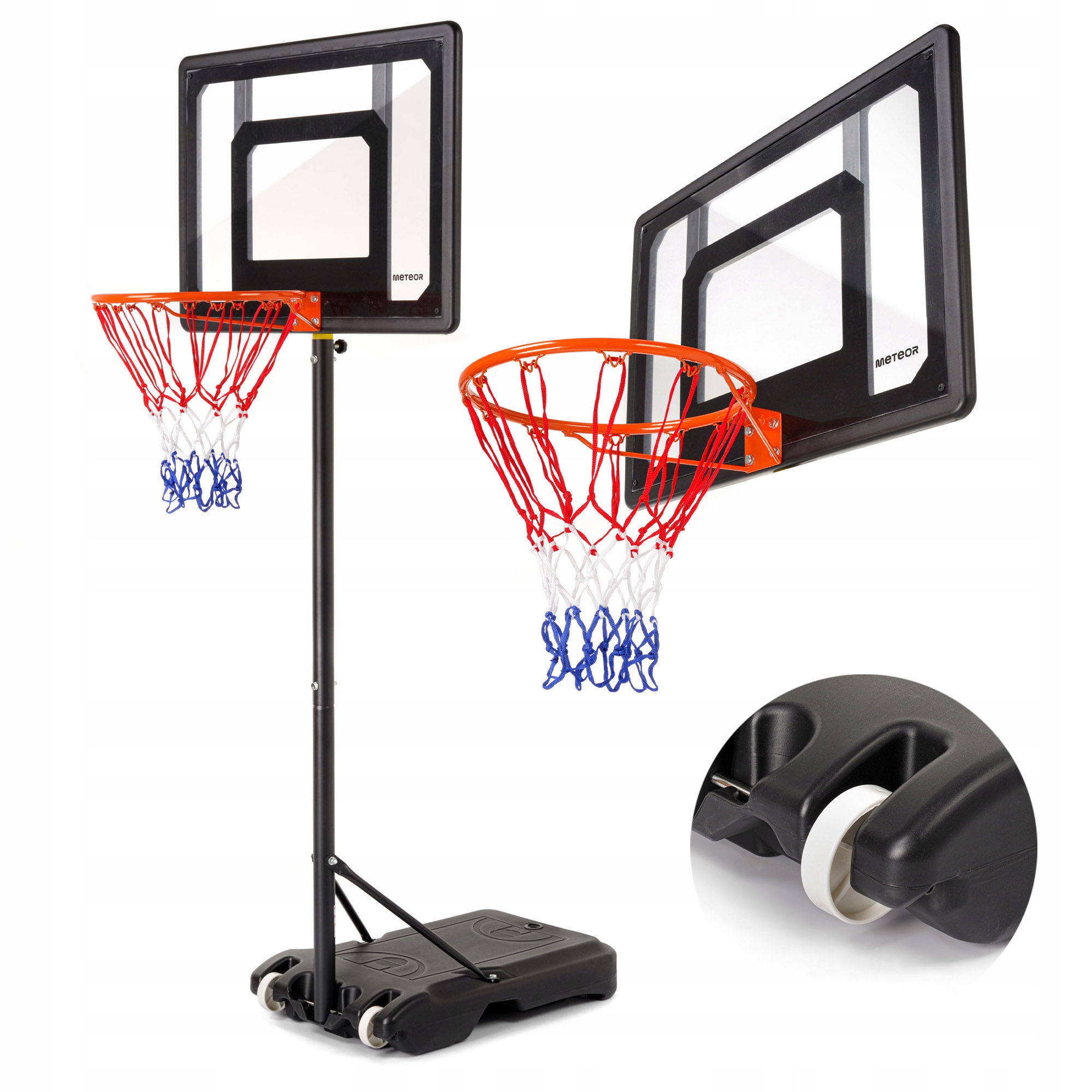 Kosz do koszykówki tablica zestaw regulowany ogrodowy Meteor 160-210 cm