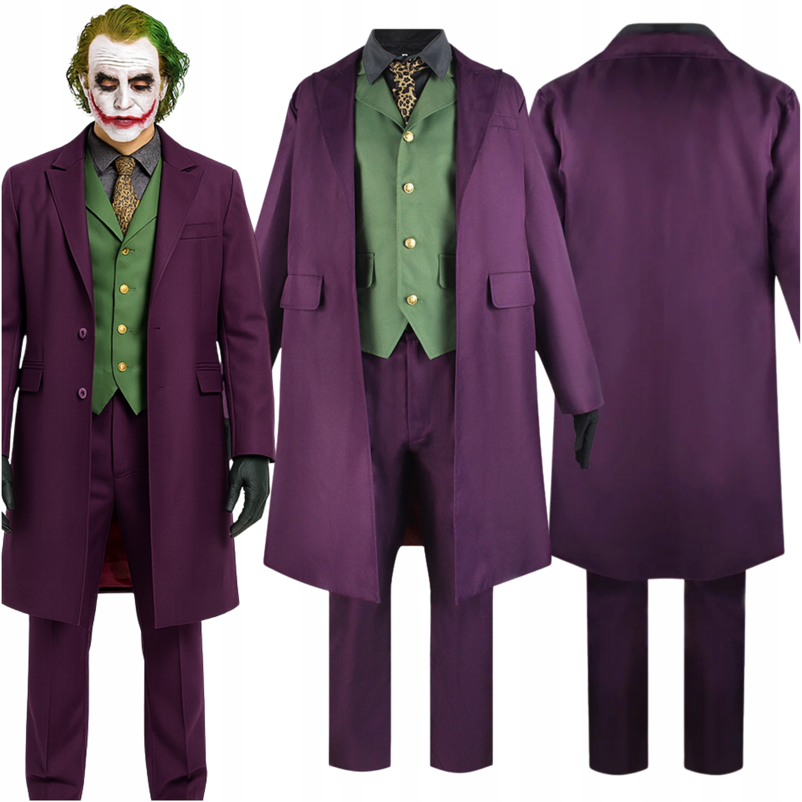 Kostým Joker Klaun Kostým Batman Převlek Cosplay Halloween Set 6 Dílků