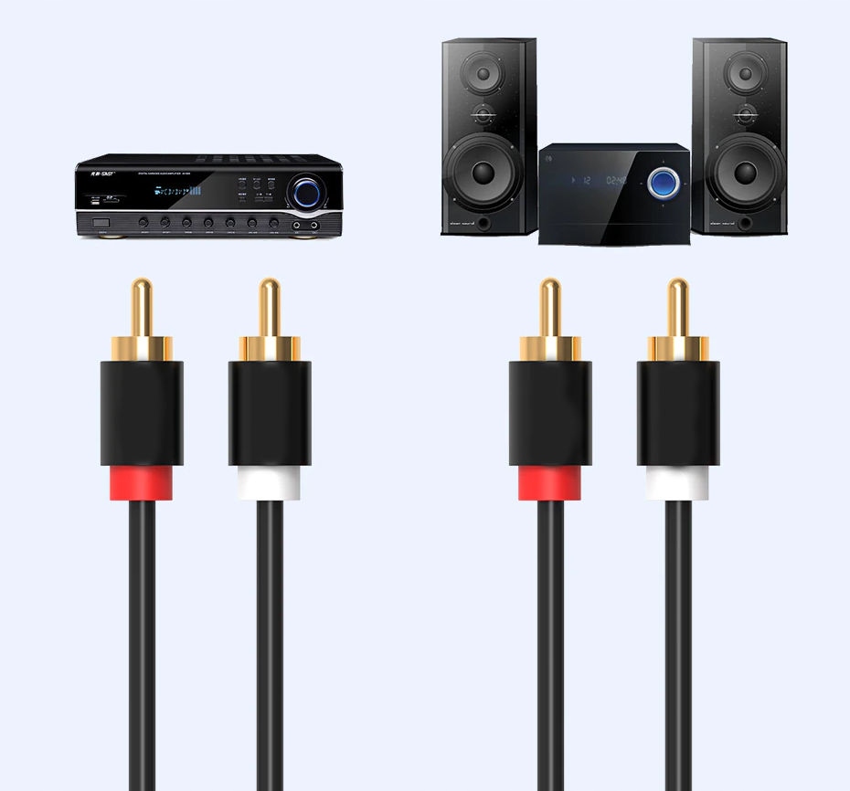 PRZEWÓD KABEL 2XRCA 2XRCA CHINCH 1M MOZOS MCABLE-2R2R Złącza 2x RCA (cinch) - 2x RCA (cinch)