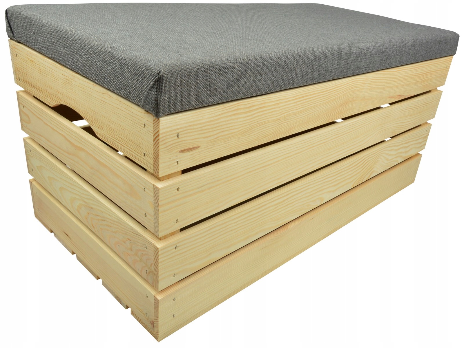 Velký Taburet Kufřík Borovice Sedák Dřevěná Truhla