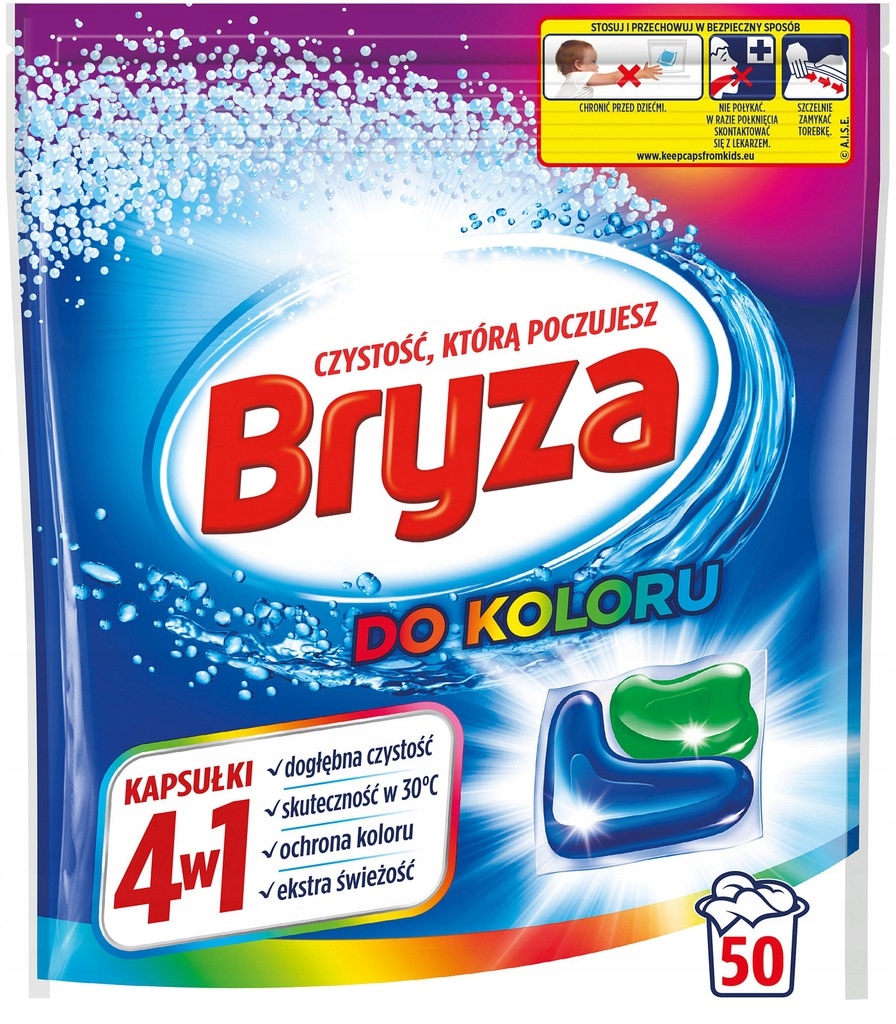 

Bryza 4w1 Kapsułki do Prania Koloru 50 szt.