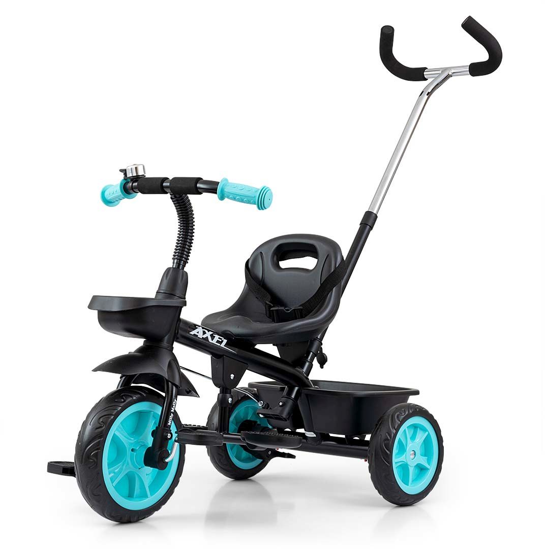 Rowerek Trójkołowy z rączką jeździk do nauki Axel Milly Mally