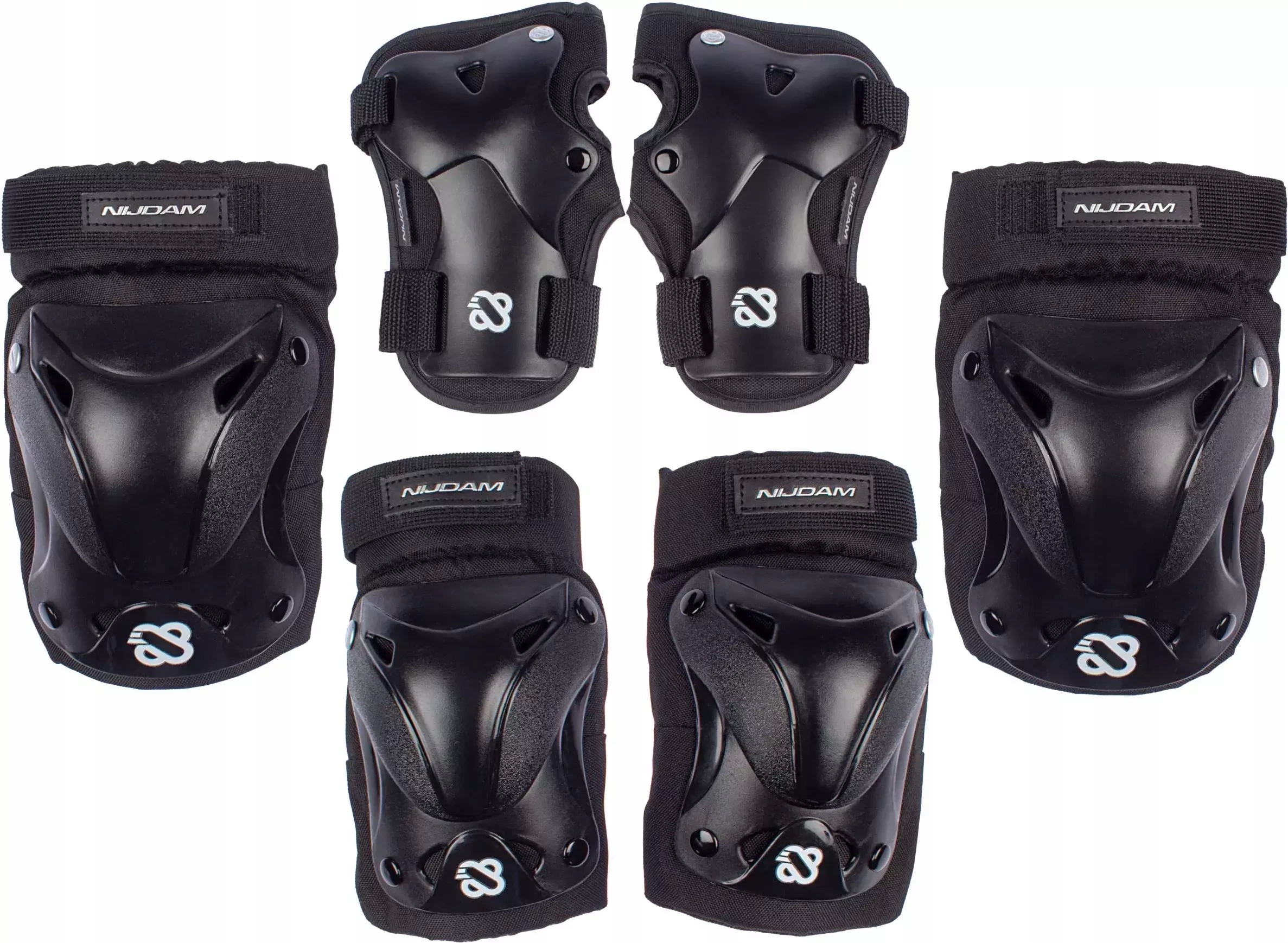 ZESTAW OCHRANIACZE NA ROLKI ROWER KOLANA ŁOKCIE DLA DOROSŁYCH NIJDAM 3W1 S Stan opakowania oryginalne