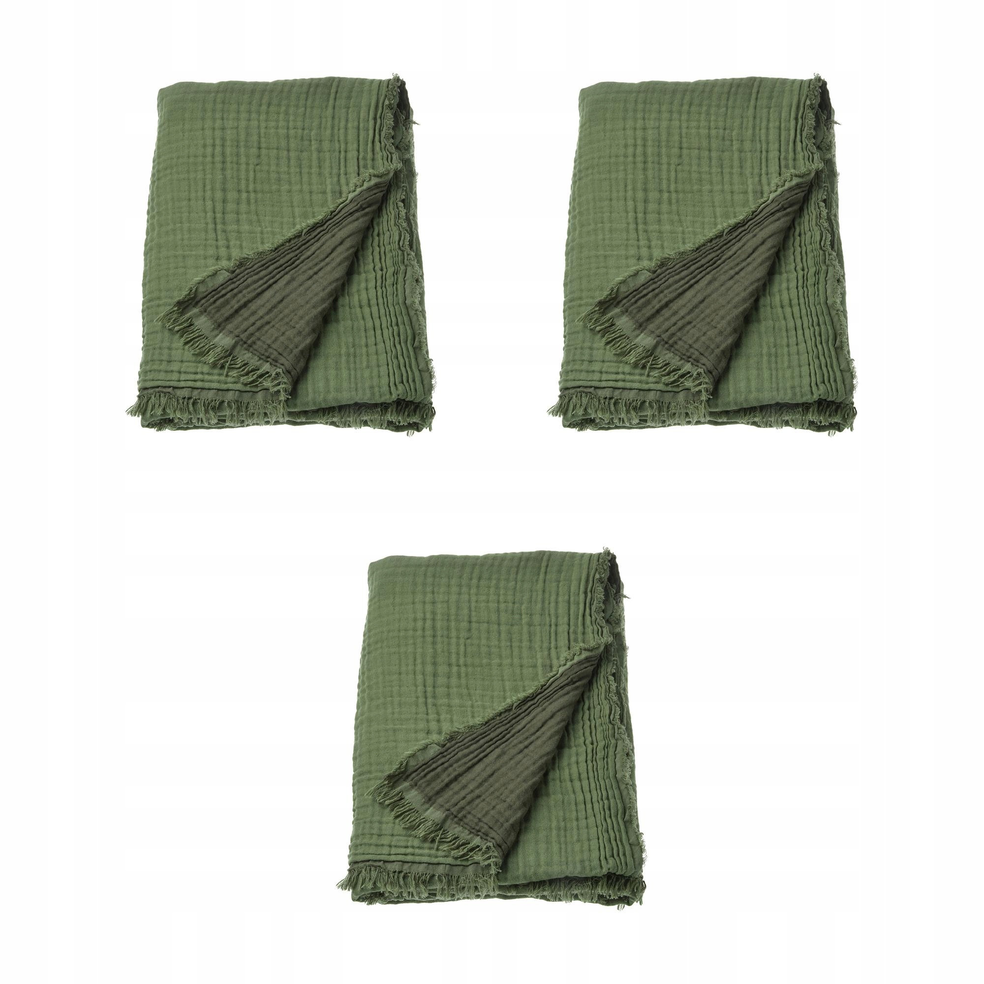 3 ks Vallkrassing Pled šedozelený 150 x 200 cm