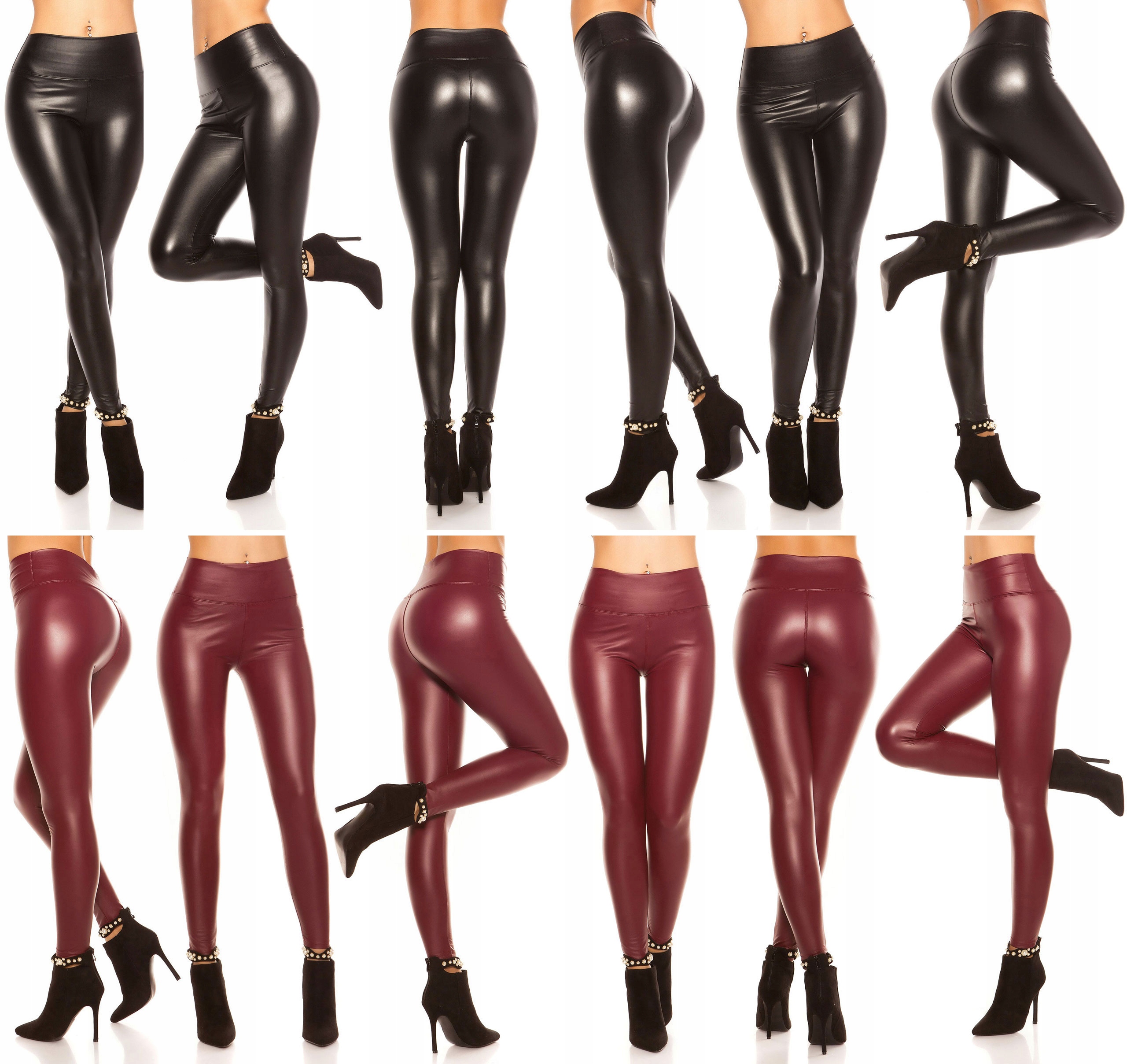 LEGINSY LATEX GETRY SKÓRZANE SPODNIE RURKI LATEKS Materiał dominujący poliester