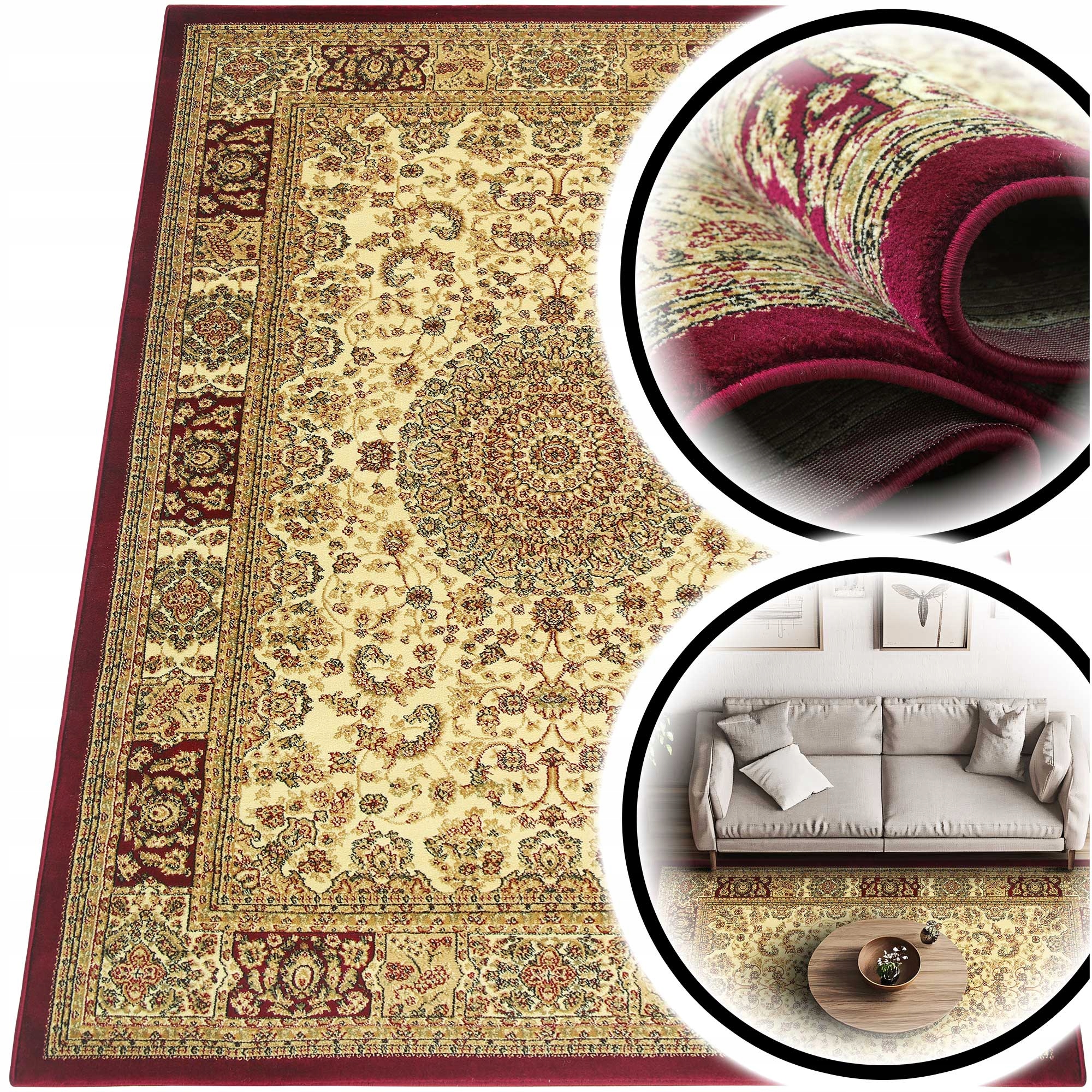 Bordový koberec do obývacího pokoje Turecké koberce Belvedere Orientální koberec 200x290