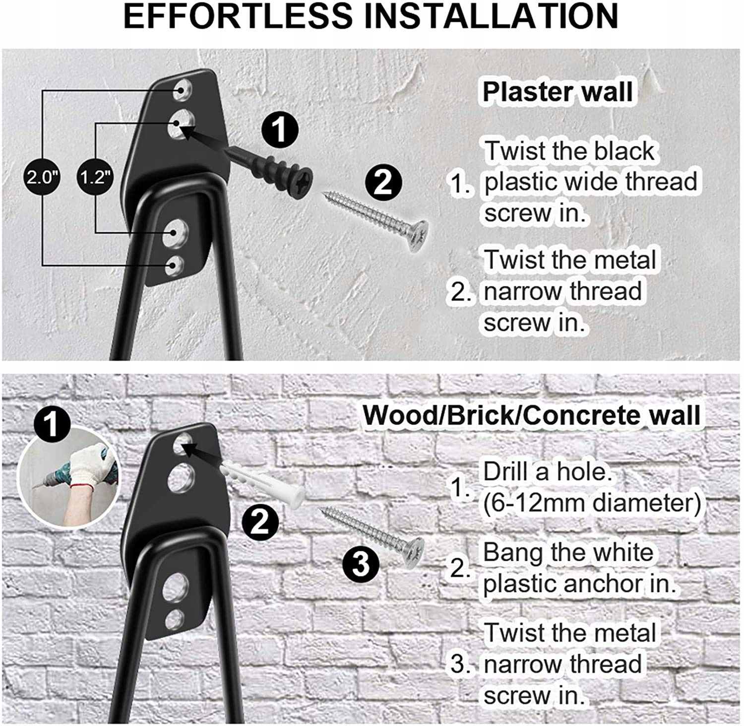 Welwoon 15 sztuk wytrzymałych haczyków Rodzaj wieszaki pojedyncze