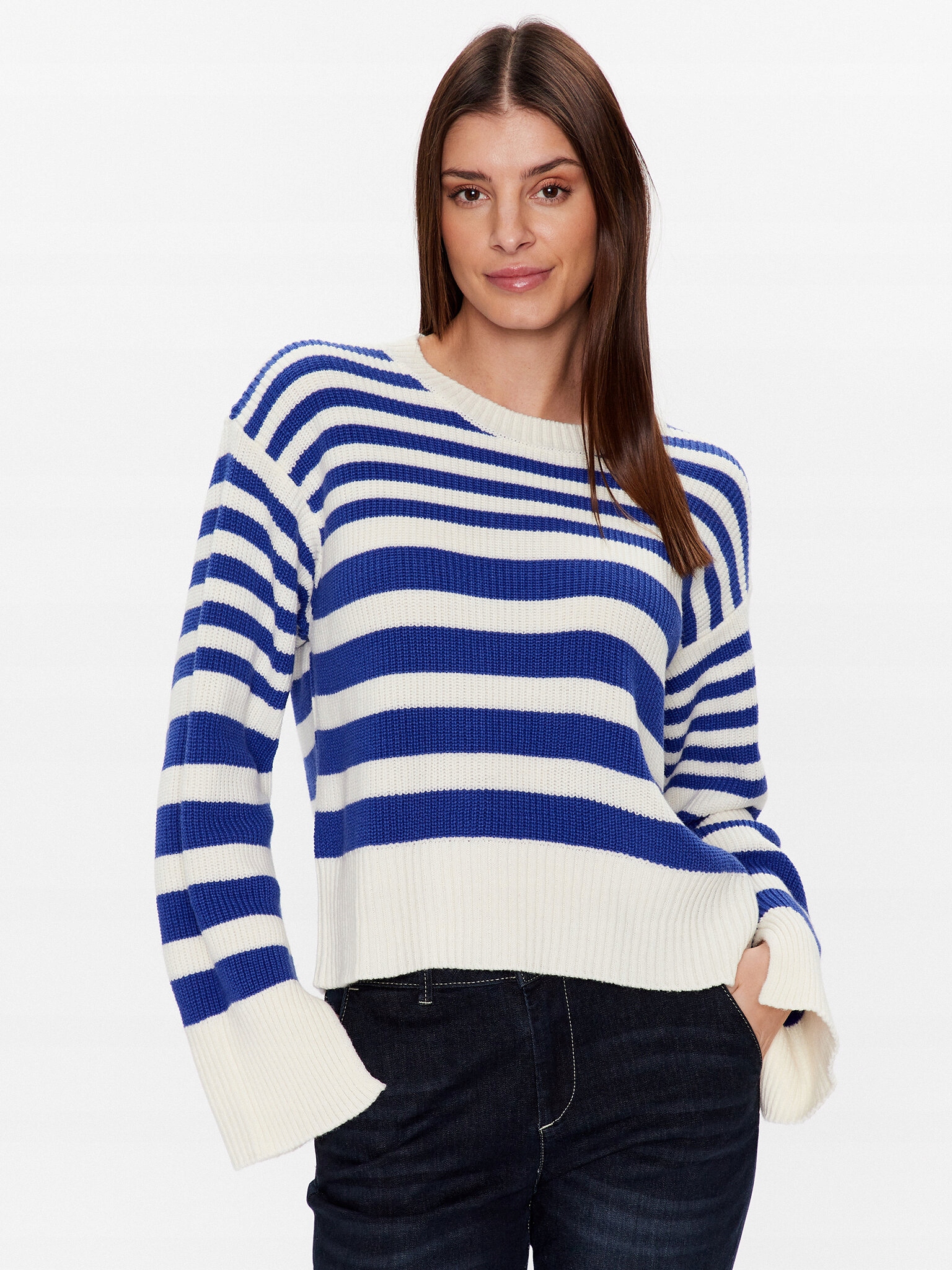 United Colors Of Benetton Sweter 122NE104P Niebieski Boxy Fit