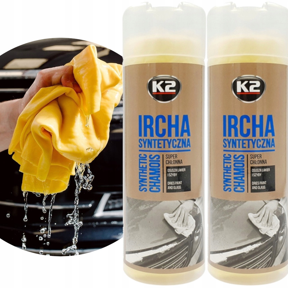 2 X K2 Ircha Syntetyczna 66x43 cm Ścierka Ściereczka Do Szyb Samochodu Auta