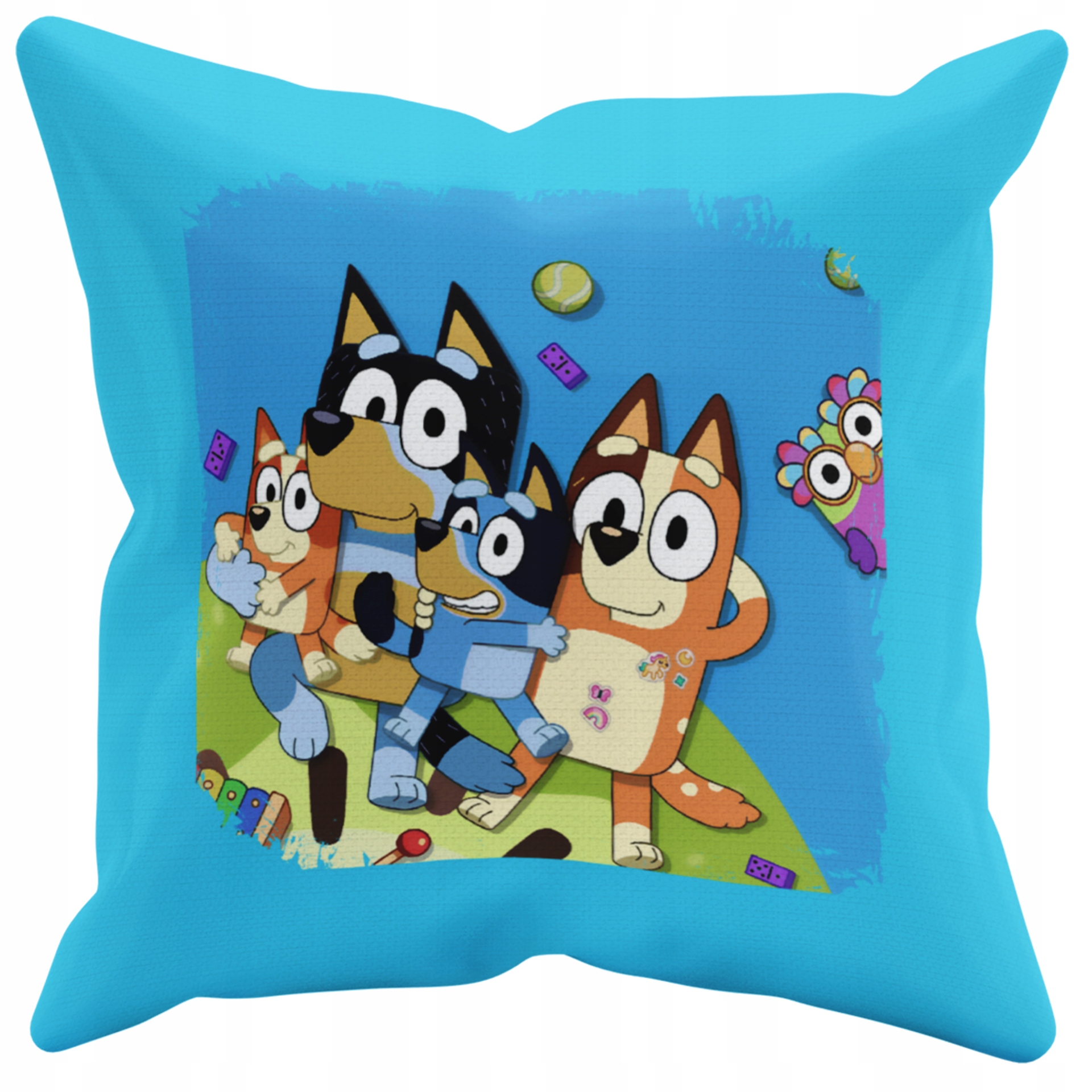 POSZEWKA NA PODUSZKĘ JAŚKA DO PRZEDSZKOLA NIEBIESKI PIESEK+ IMIĘ GRATIS Kolor dominujący odcienie niebieskiego