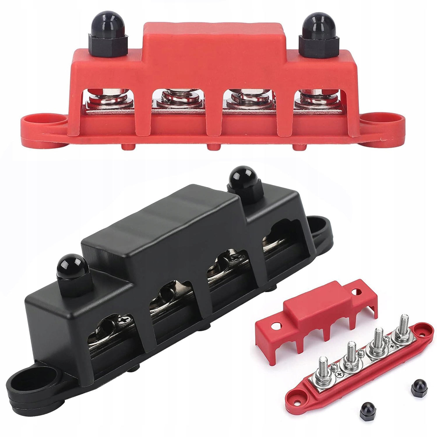 Blok Dystrybucji Zasilania M8 4-ŚRUBOWY Blok Masy Busbar 12V 250A