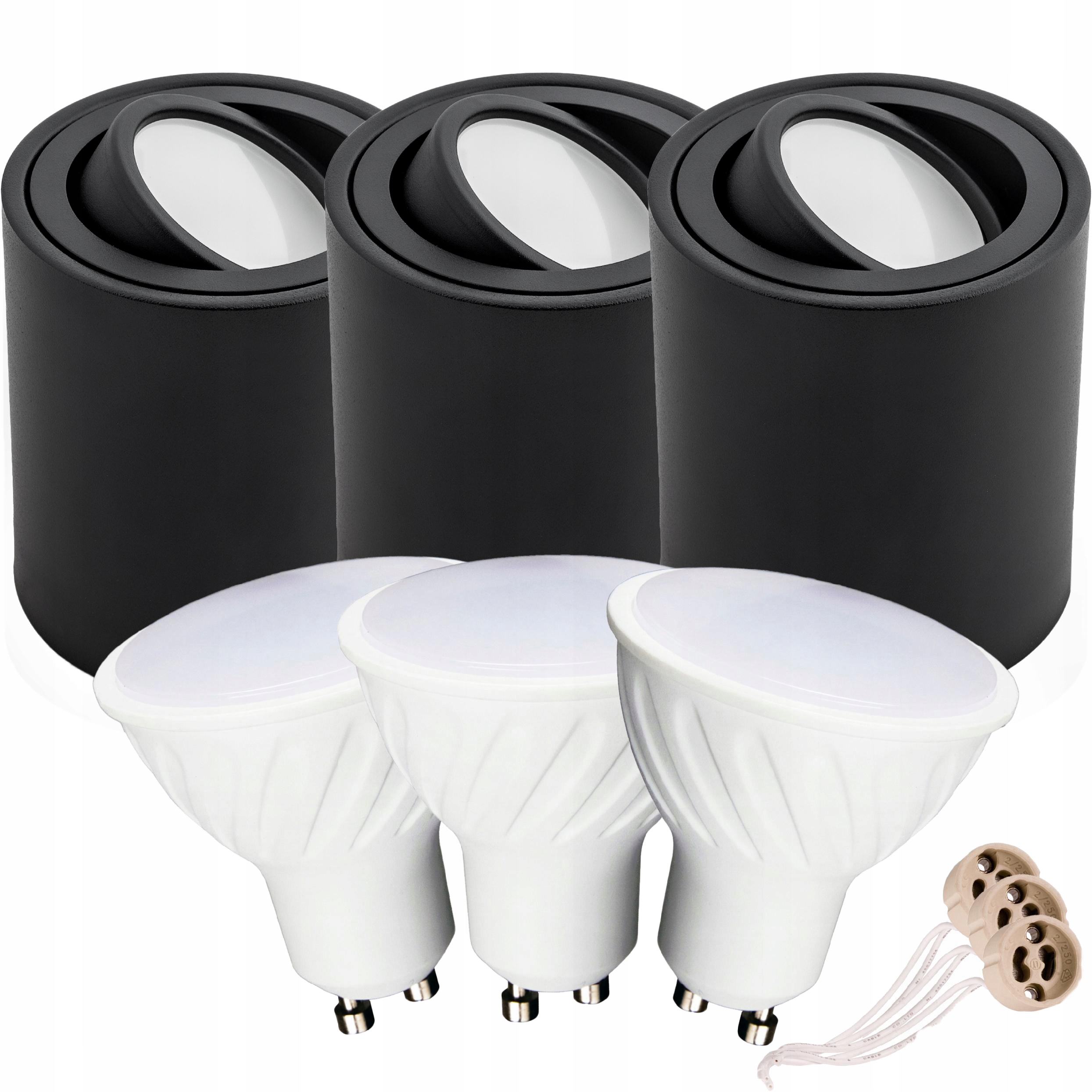 

3x Tuba Spot Natynkowa Ruchoma Czarna GU10 10W Ww