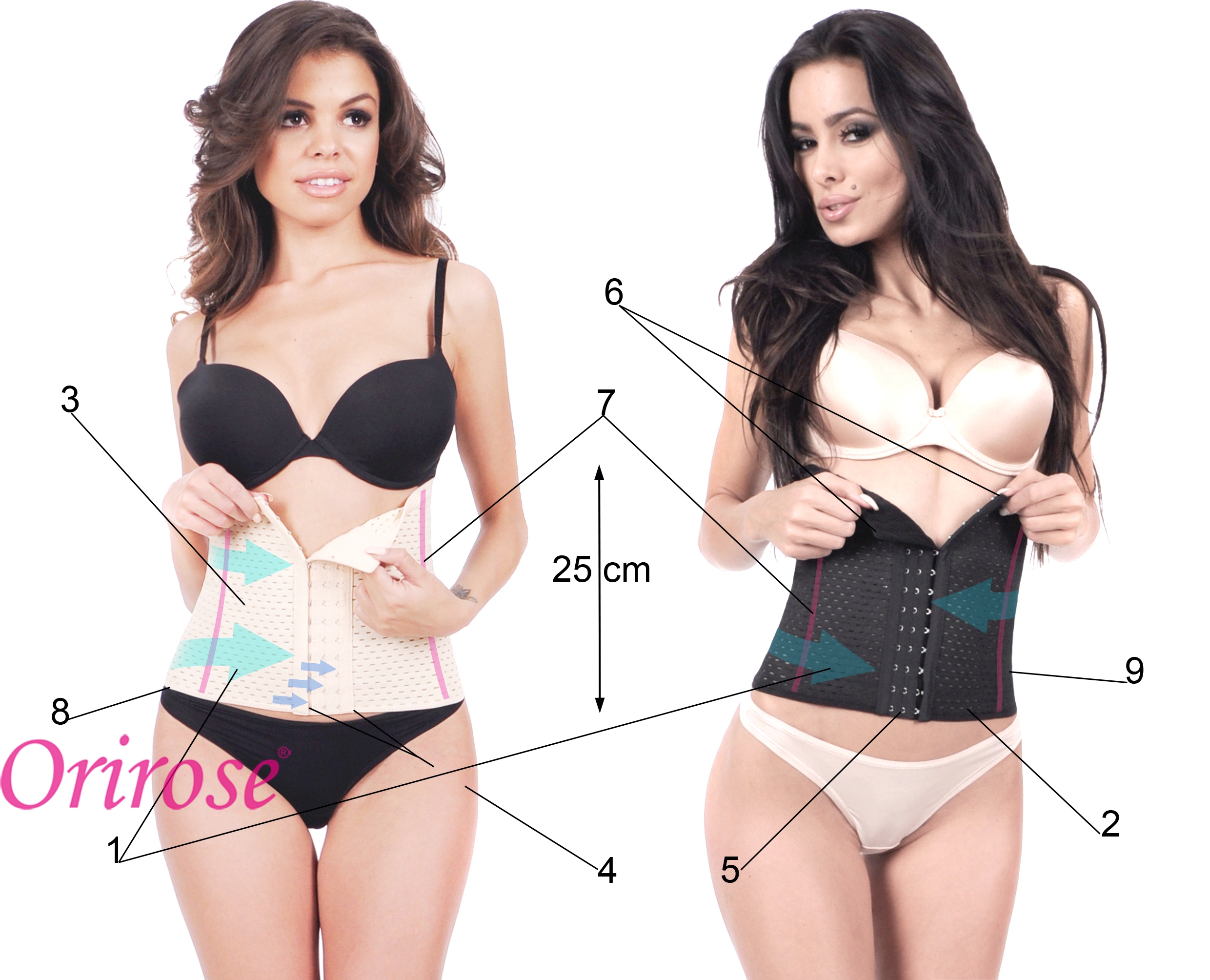 Orirose wysoki PAS GORSET mocno WYSZCZUPLAJĄCY modelujący brzuch REGULACJA EAN (GTIN) 5904139466827