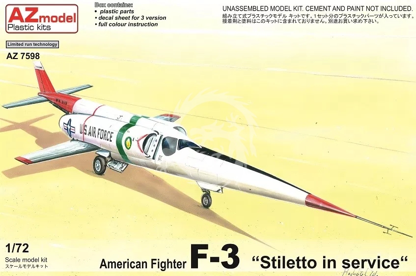 Americká stíhačka F-3 "Stiletto in service" AZmodel AZ7598 v měřítku 1/72